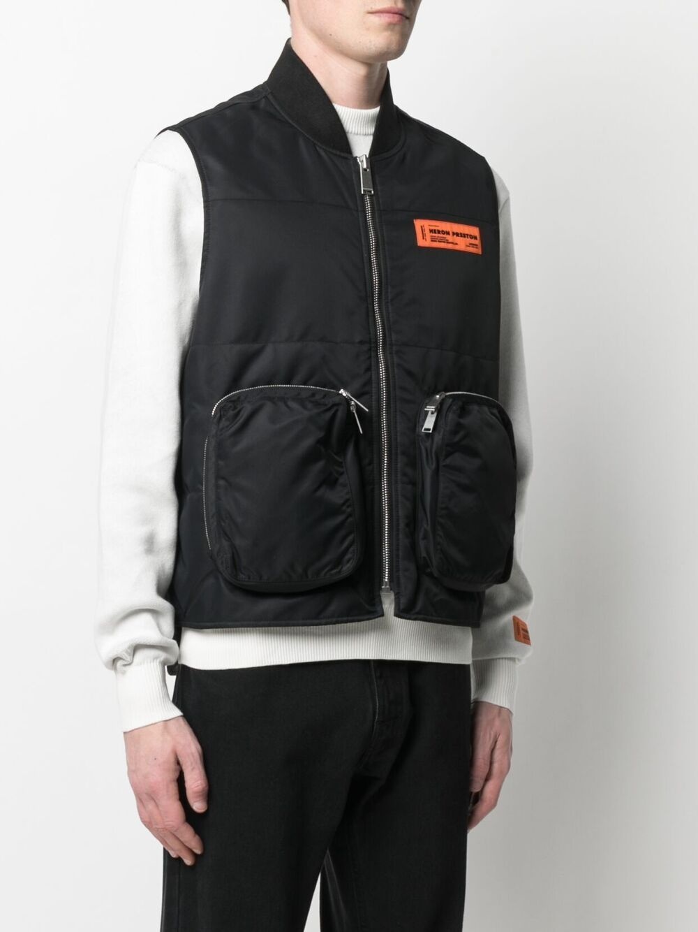 zip pocket vest jacket - 3