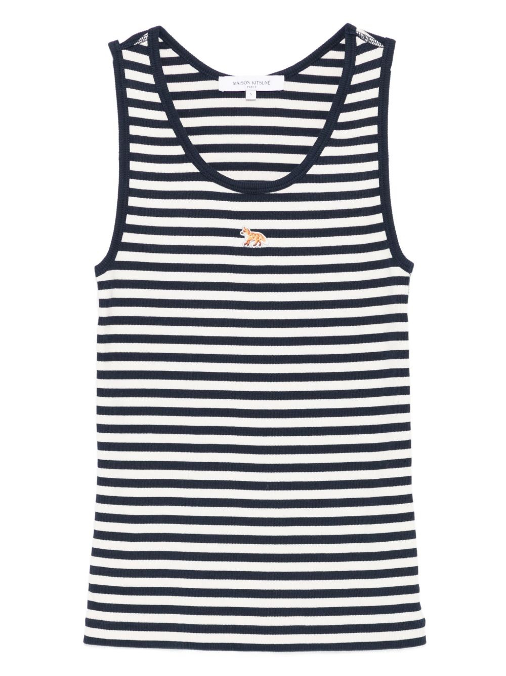 striped fox-embroidered top - 1