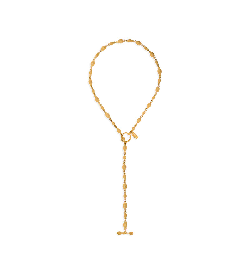 VINTAGE GOLD BRASS GRACE LARIAT NECKLACE 1