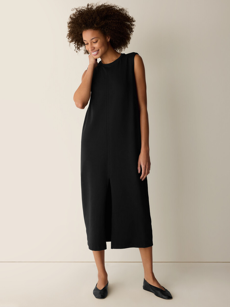 EILEEN FISHER Pima Cotton Stretch Jersey Crew Neck Dress outlook