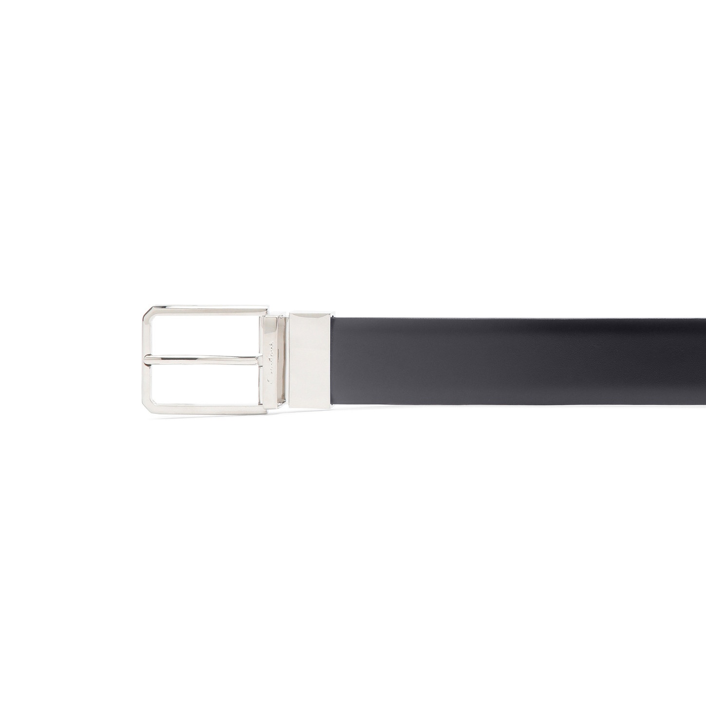 Reversible and adjustable black and dark brown leather belt - 3