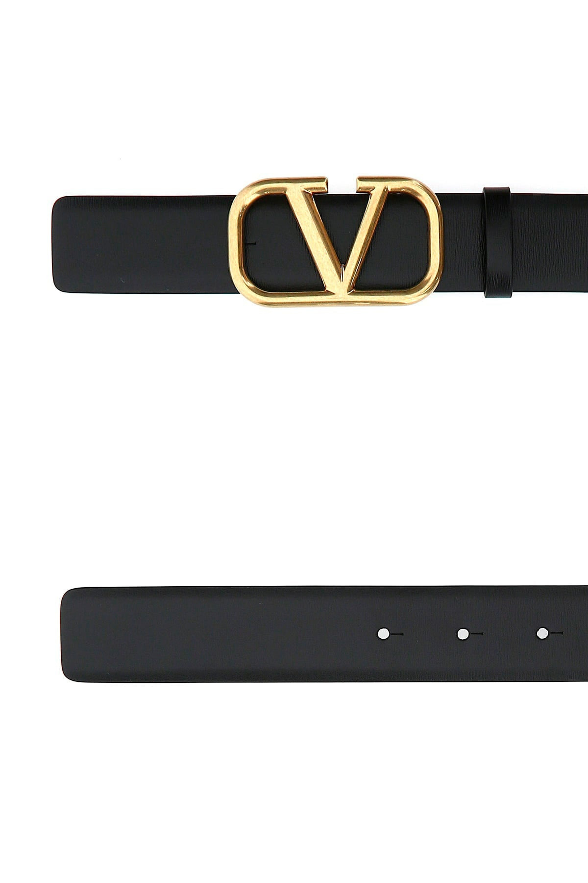 Black leather VLogo Signature belt - 2