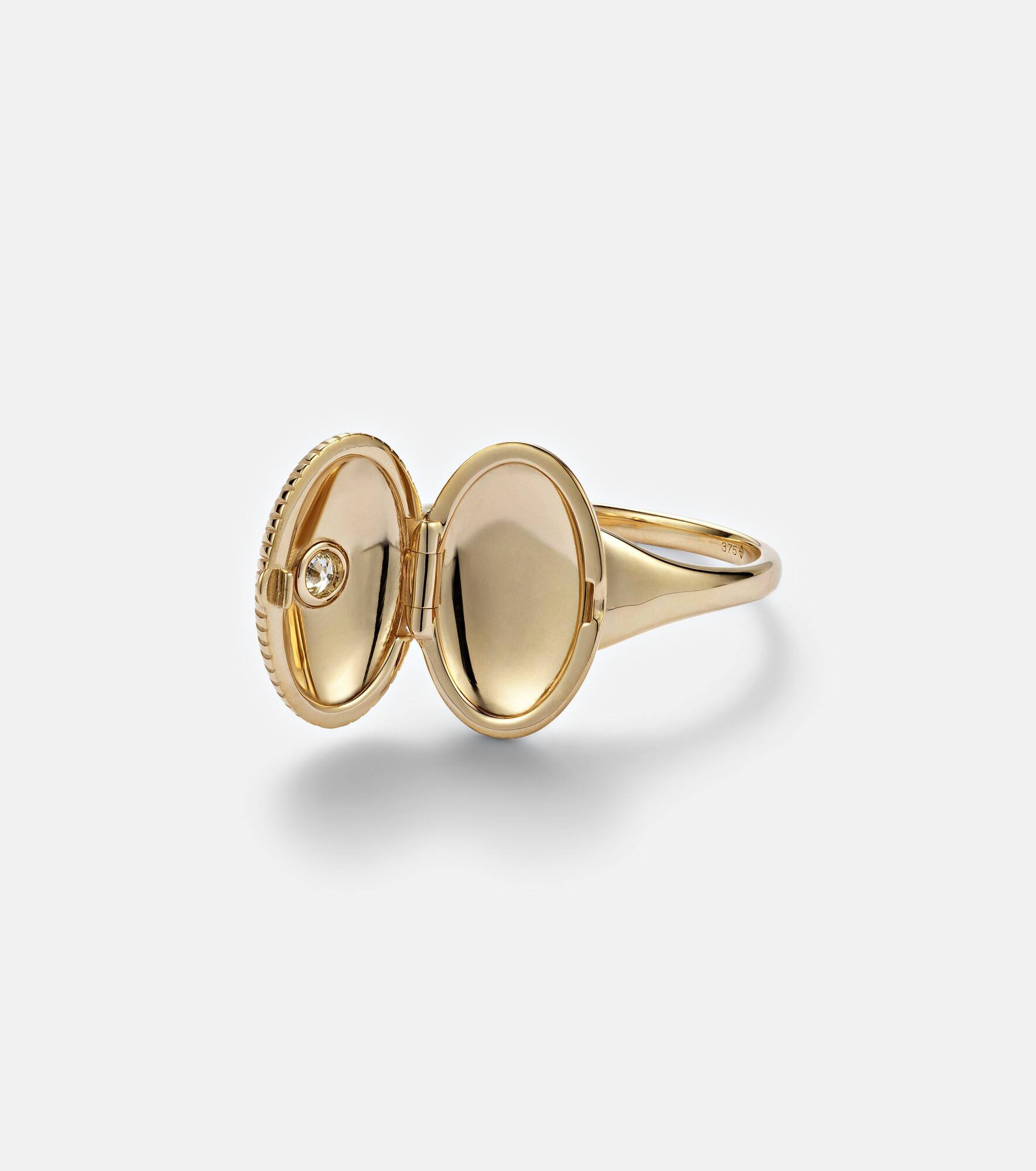9kt gold ring with diamond - 6