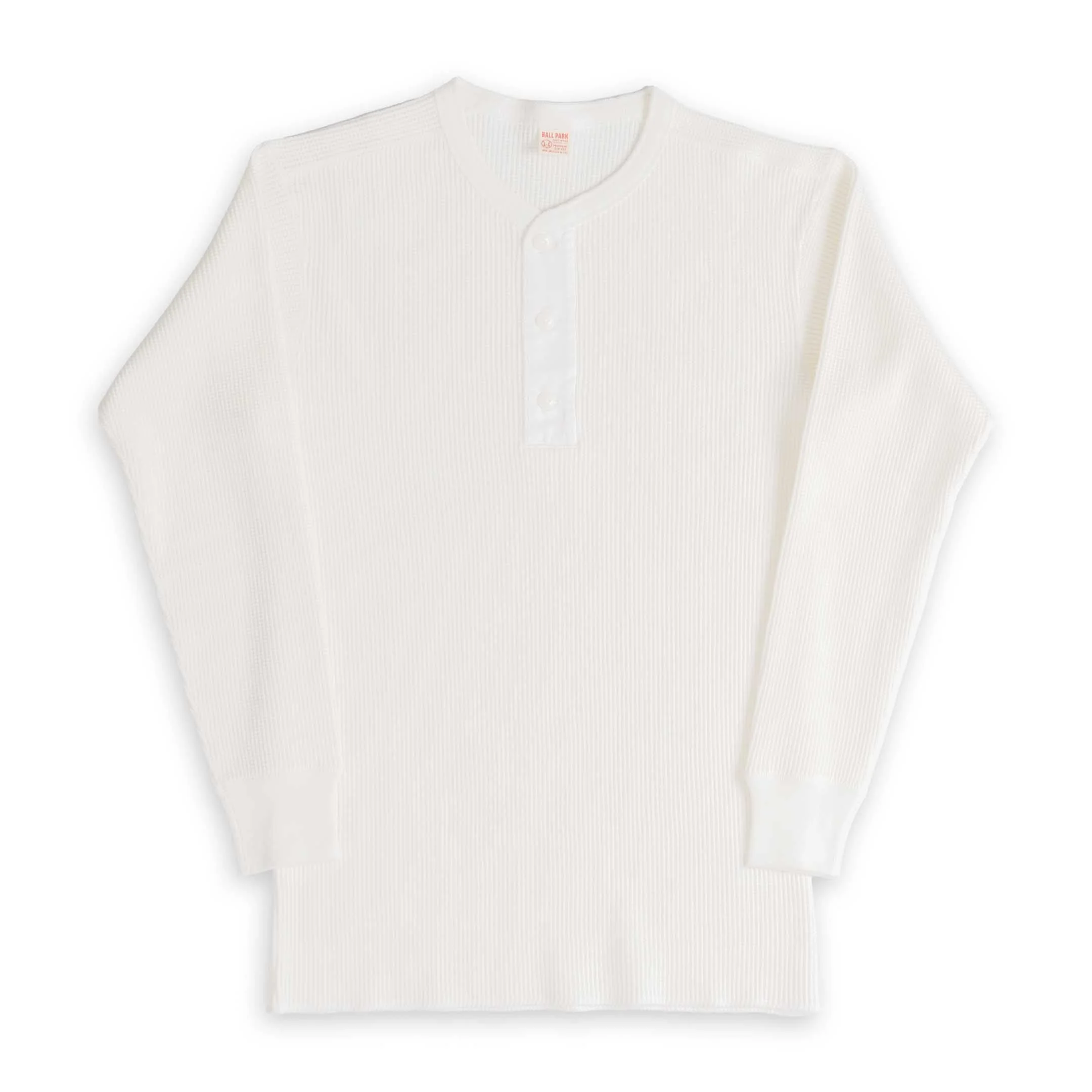 The Real McCoy's Waffle Thermal Henley Undershirt Medium White - 1