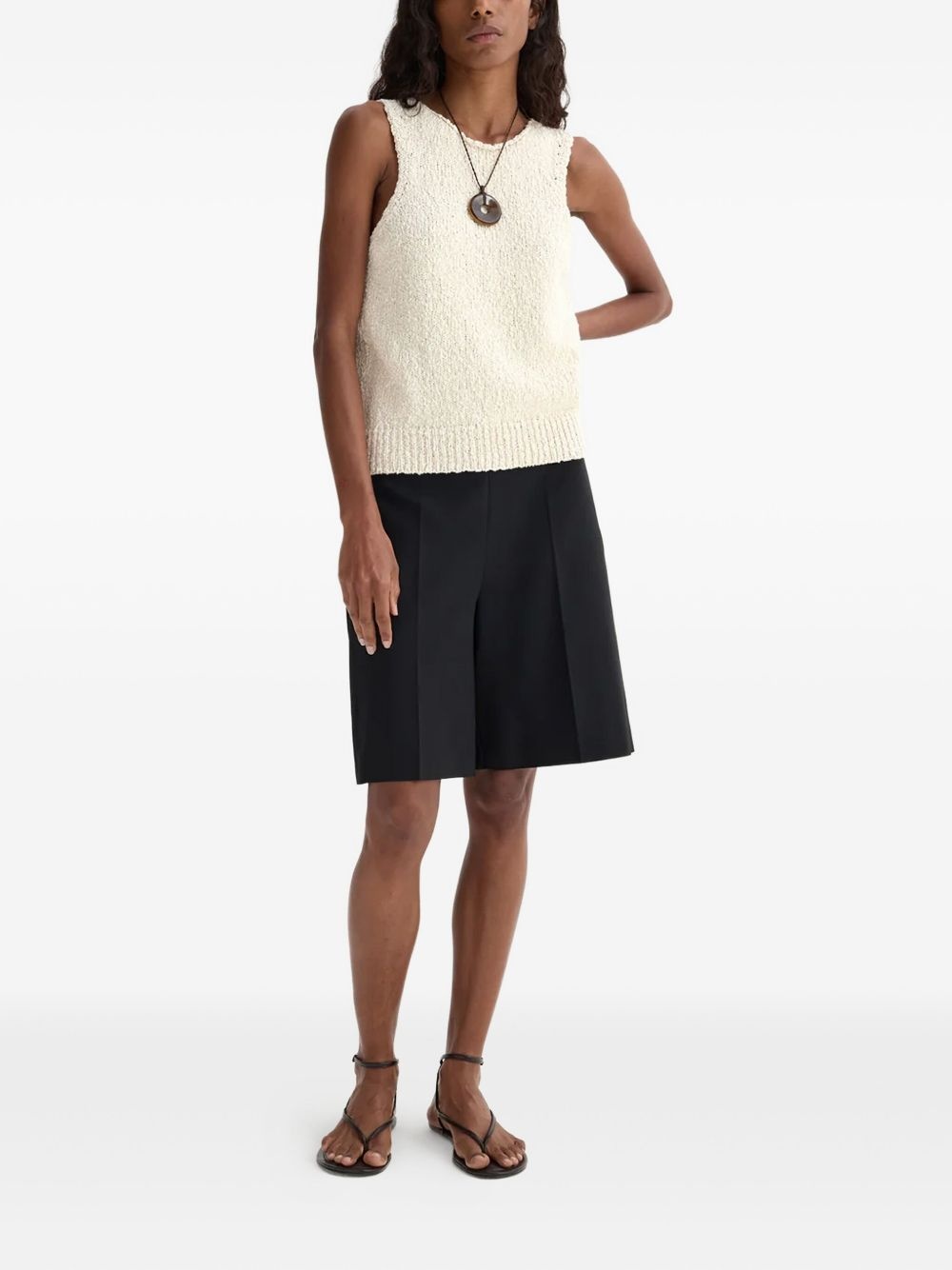 textured sleeveless top - 2