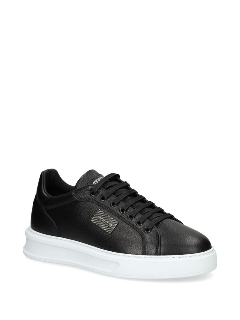 Roberto Cavalli leather plaque sneakers outlook