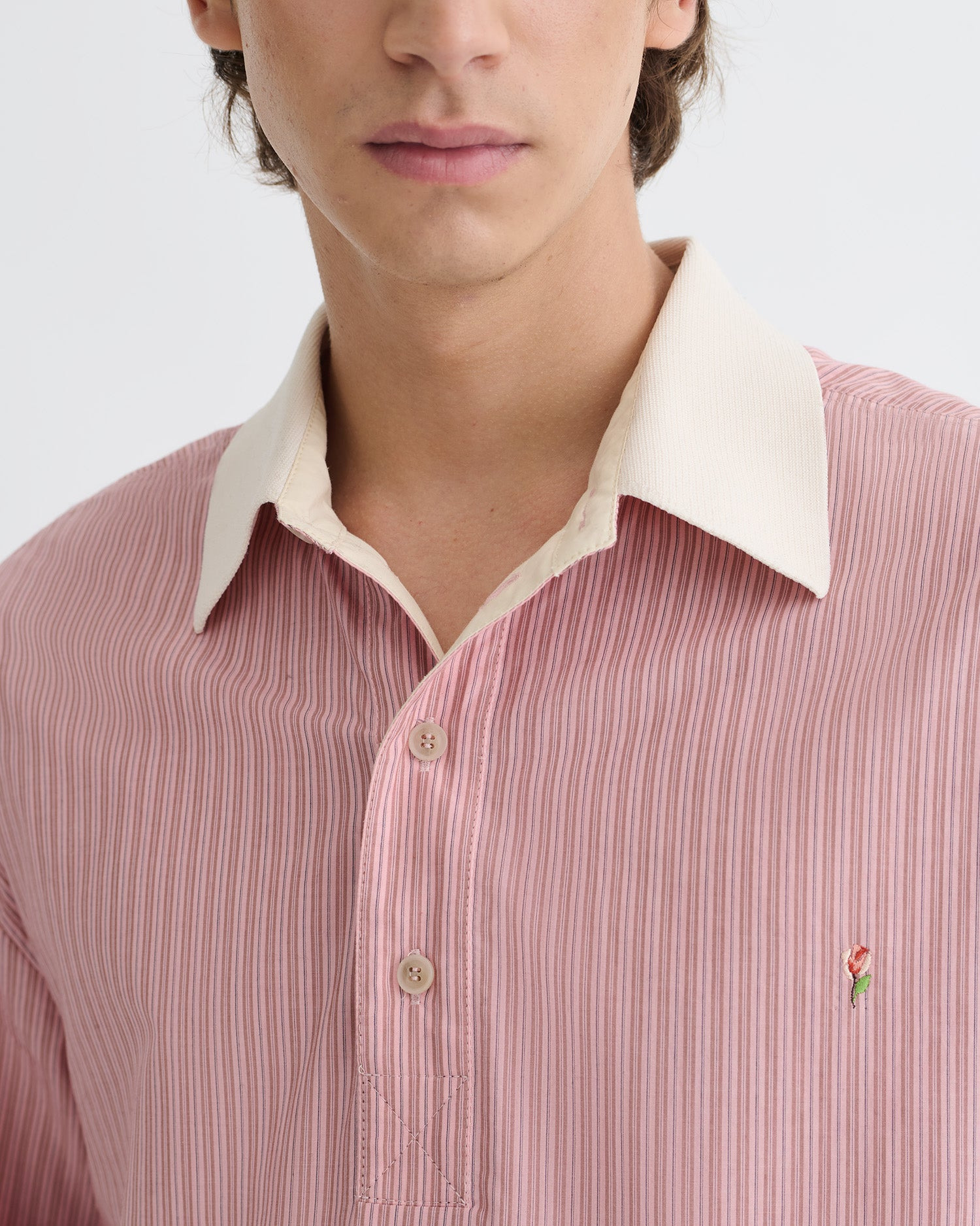 Striped Polo Neck Top - 4