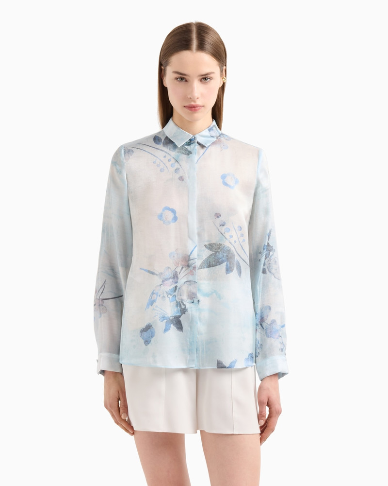 EMPORIO ARMANI SHIRT IN TRILOBAL FABRIC WITH BATIK FLOWER PRINT outlook