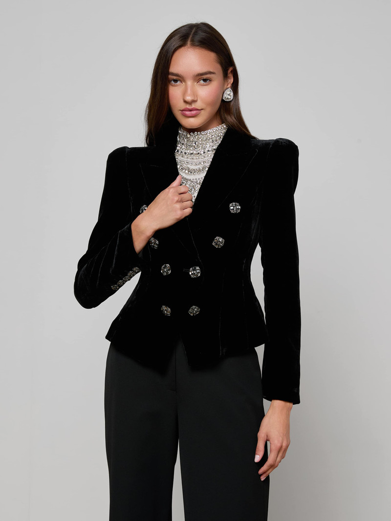L'AGENCE Bethany Velvet Blazer outlook