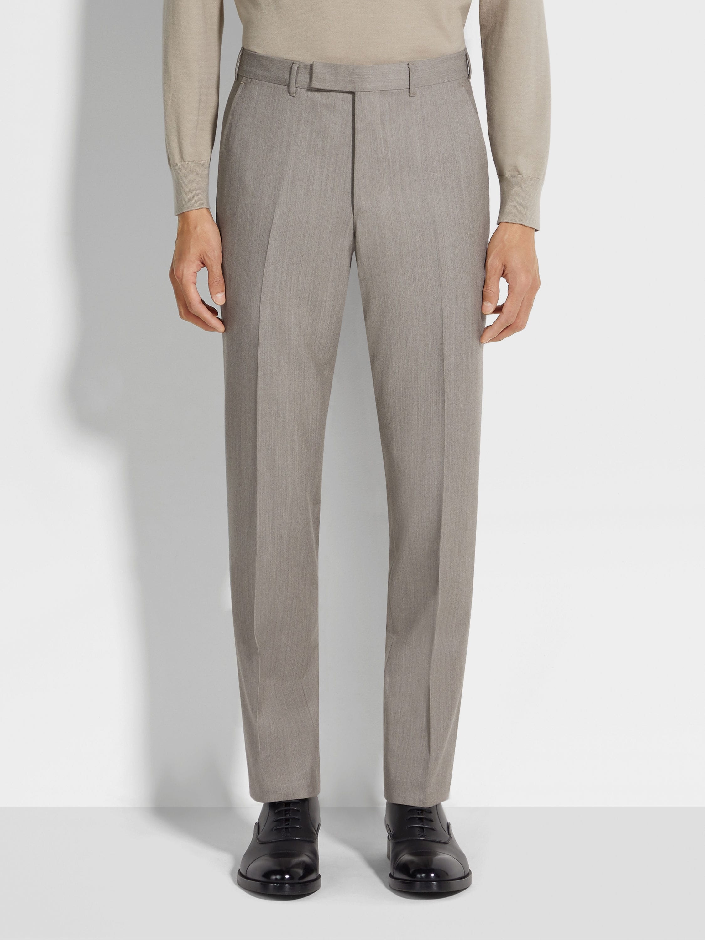 BEIGE CENTOVENTIMILA WOOL PANTS - 4