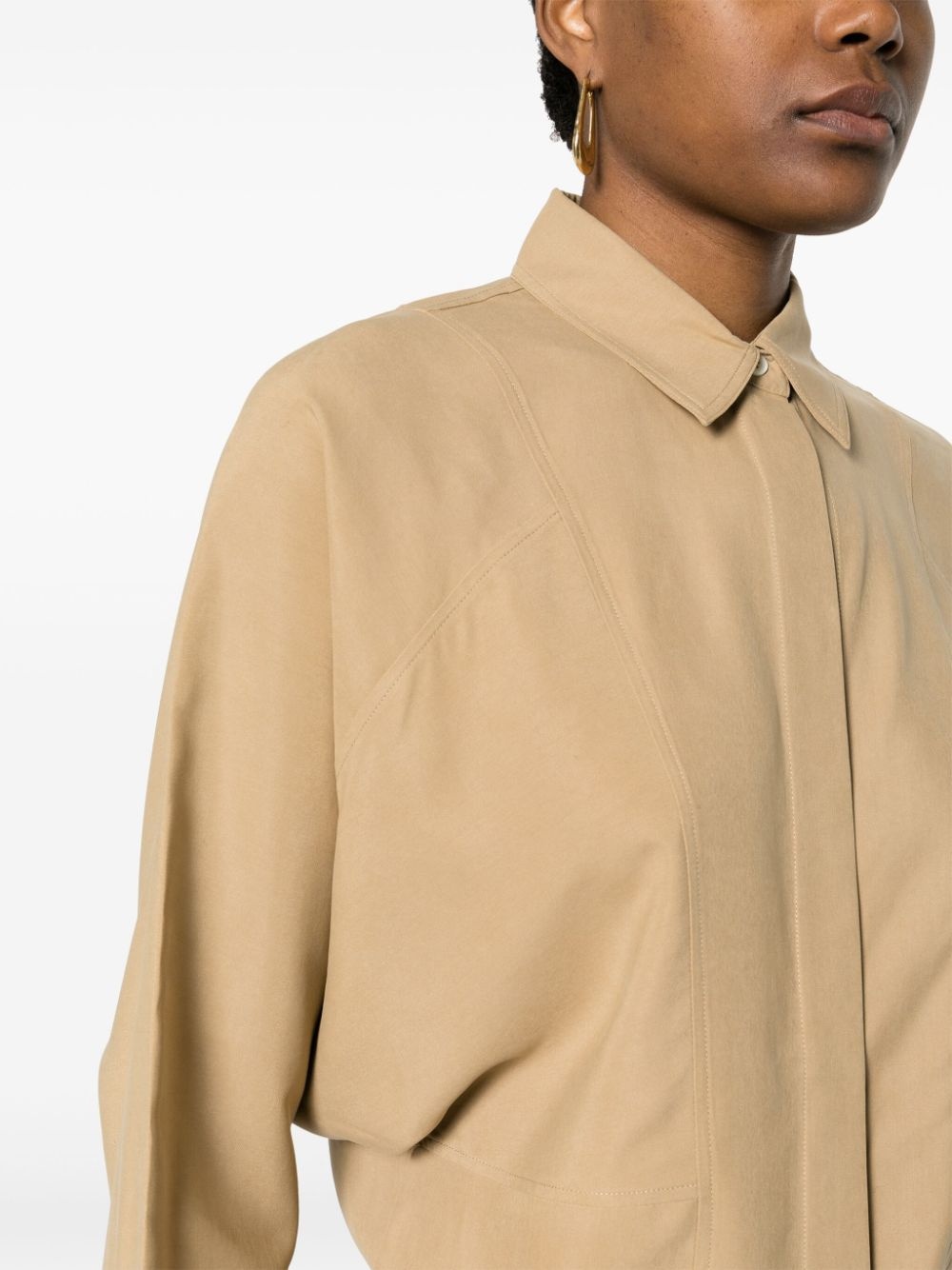 panelled silk shirt - 5