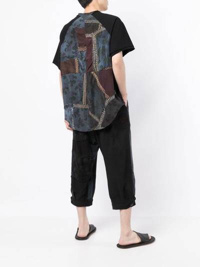 By Walid patchwork curved-hem T-Shirt outlook