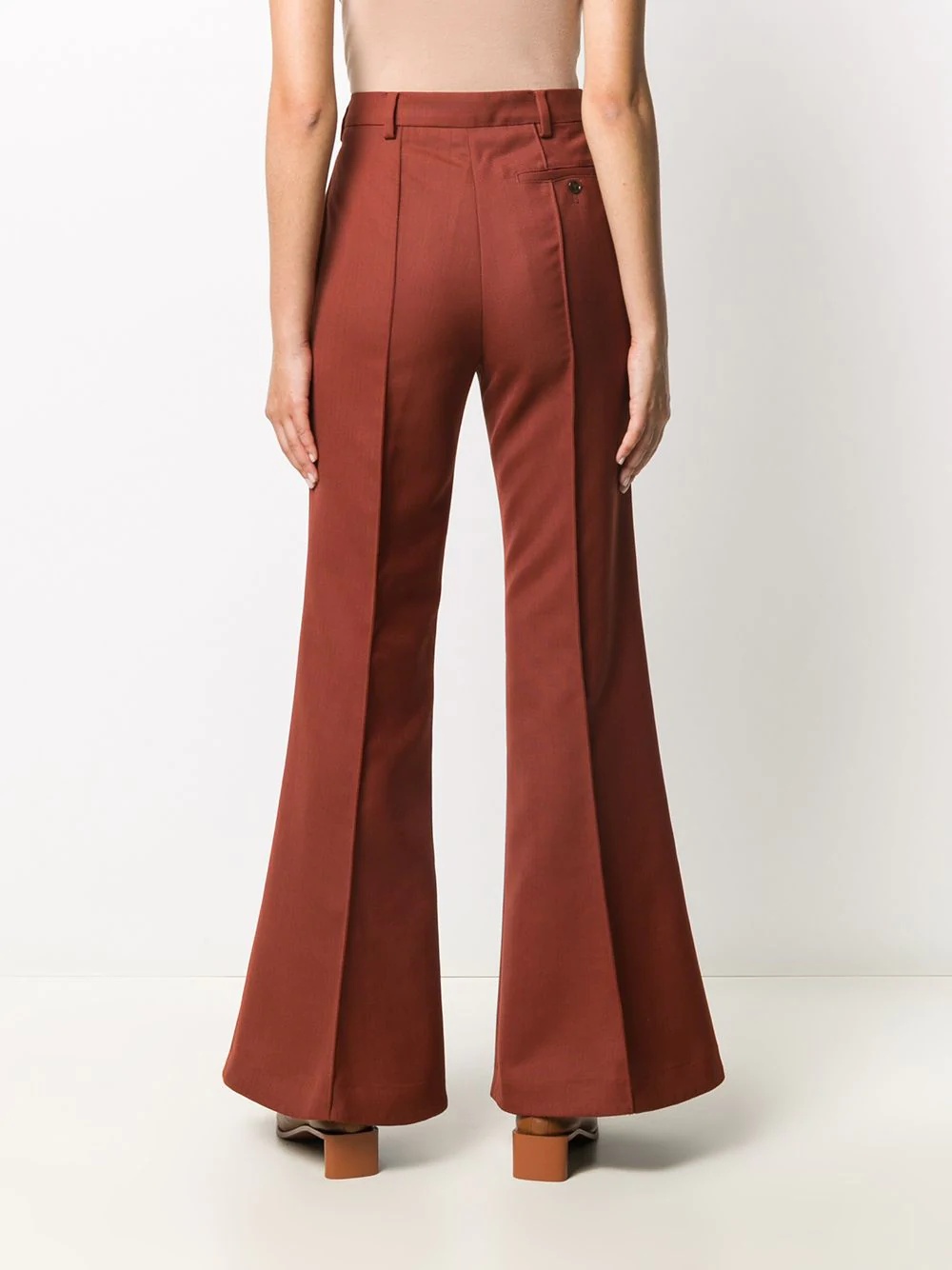 high-waisted flared trousers - 4