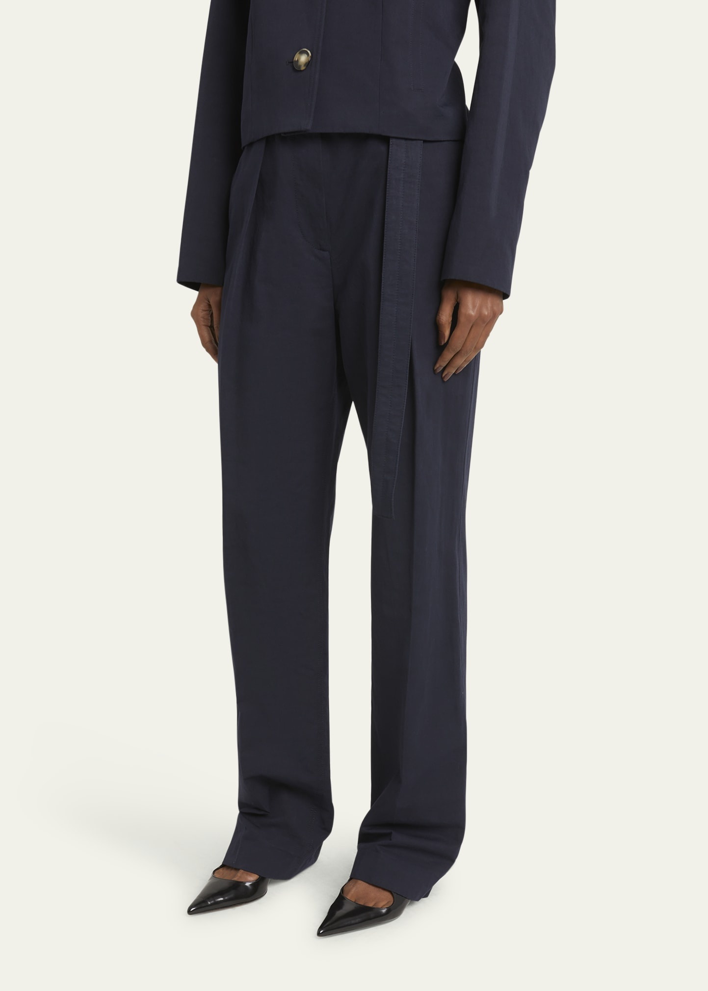 Vera Pleated Cotton Linen Suiting Pants - 4