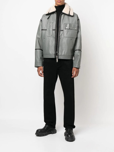 Diesel shearling-collar aviator jacket outlook