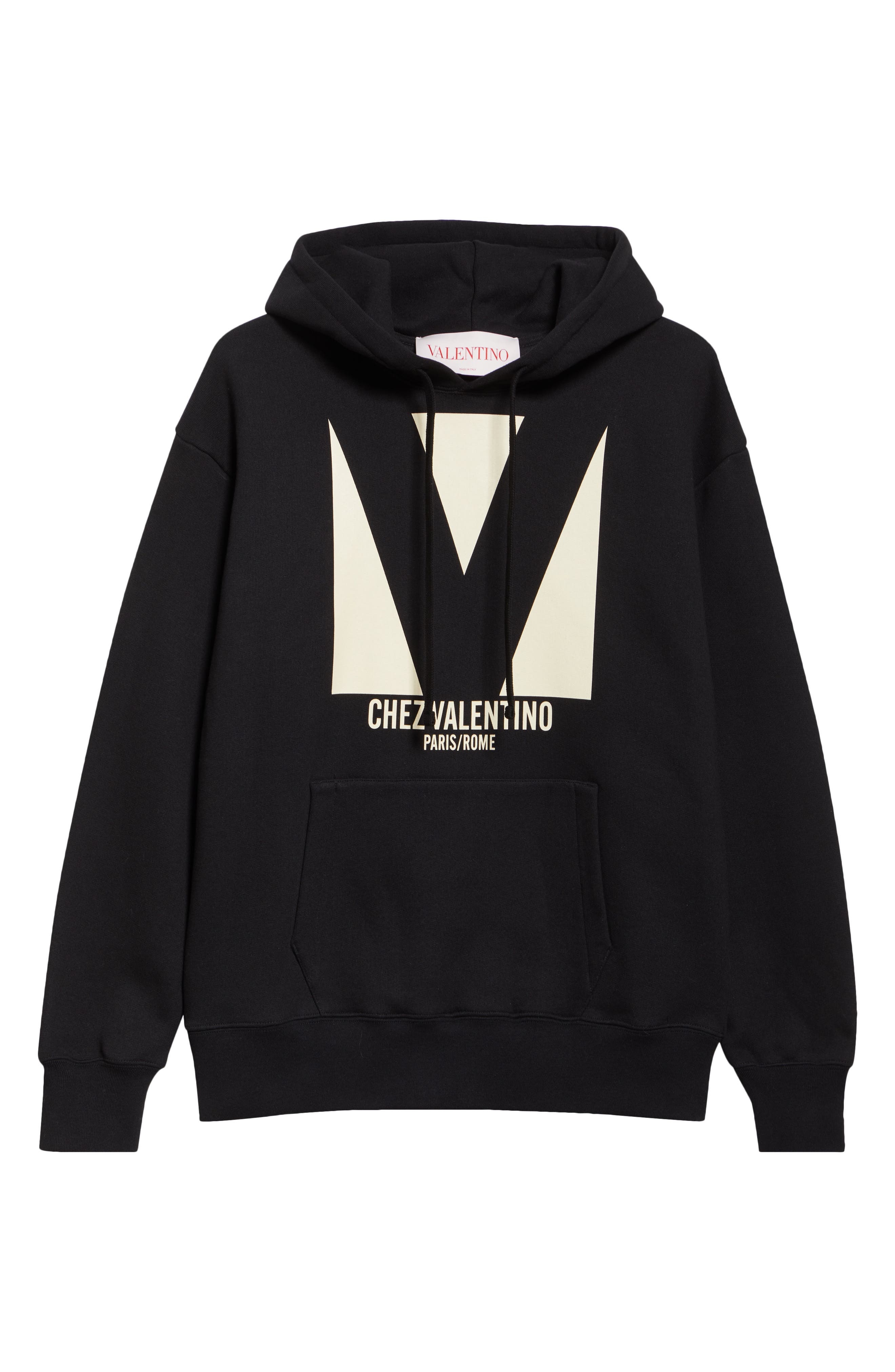 Valentino Garavani Chez Valentino Oversize Fleece Graphic Hoodie in Black at Nordstrom - 6