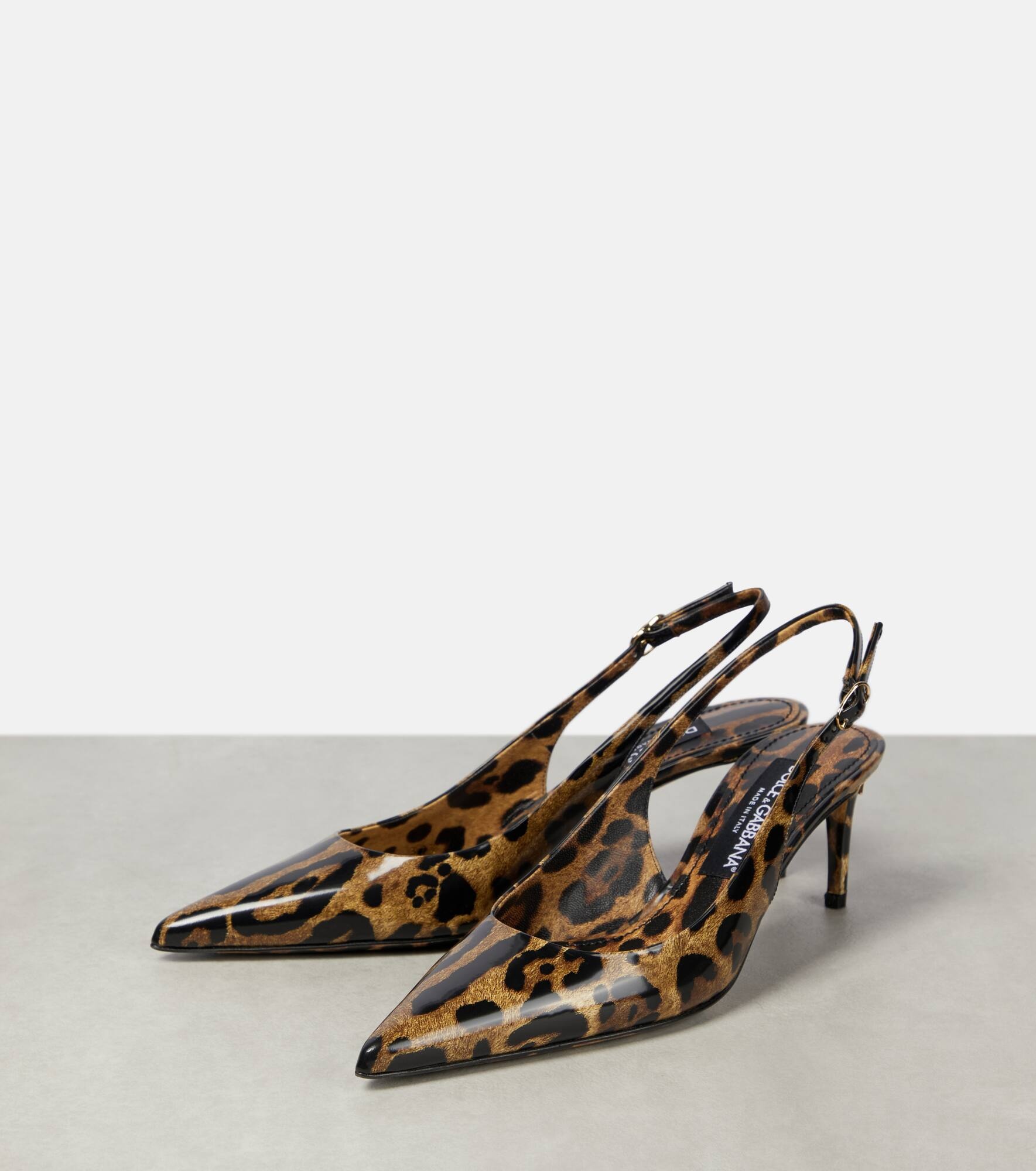 Lollo printed leather slingback pumps - 5