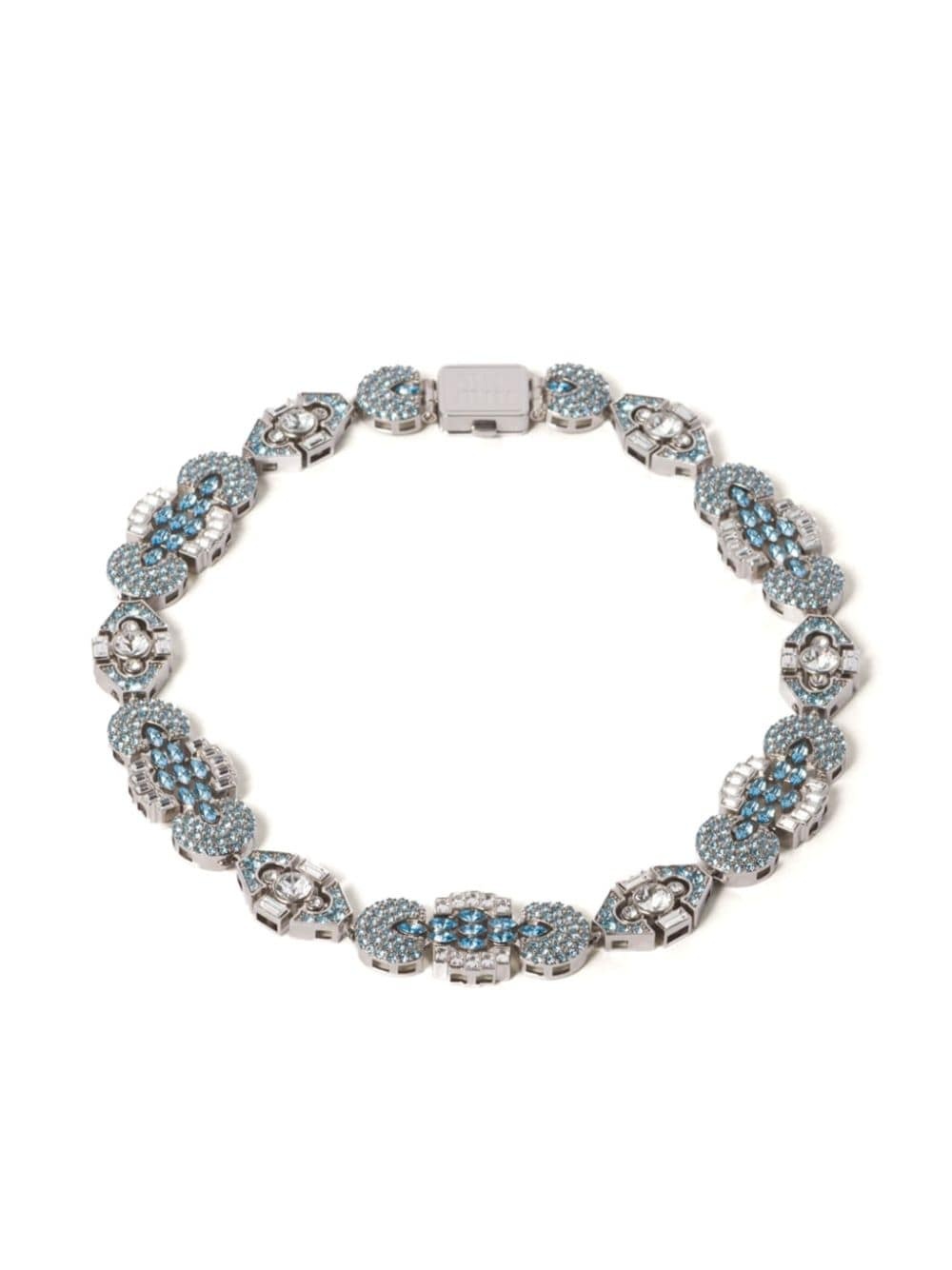 crystal-embellished choker necklace - 1