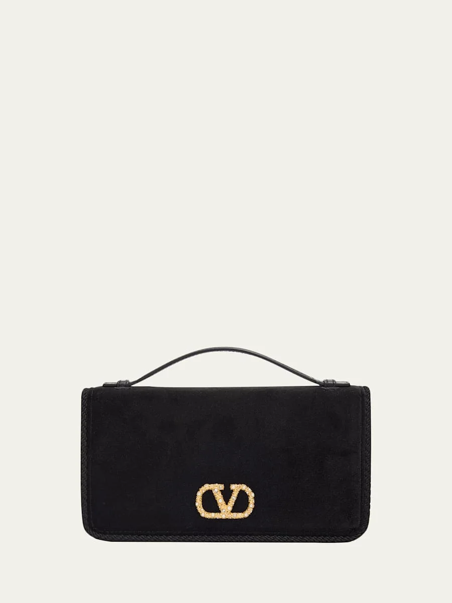 VLOGO Signature Suede Wallet with Chain Strap - 1
