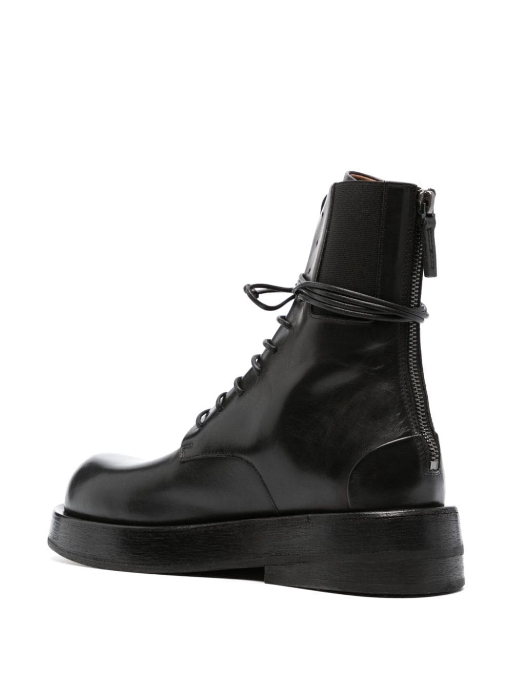 lace-up ankle-length leather boots - 3