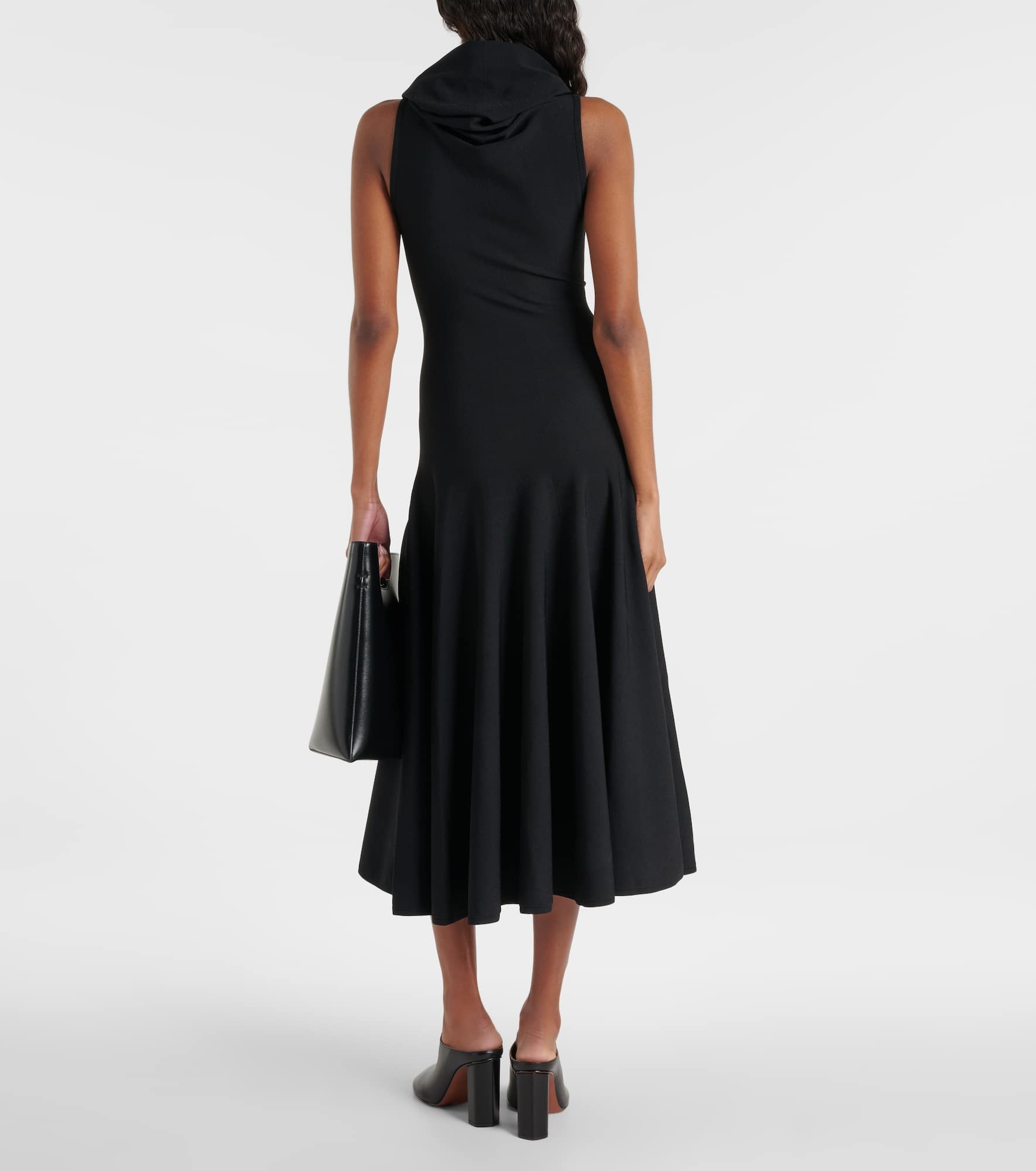 Hooded jersey midi dress - 3
