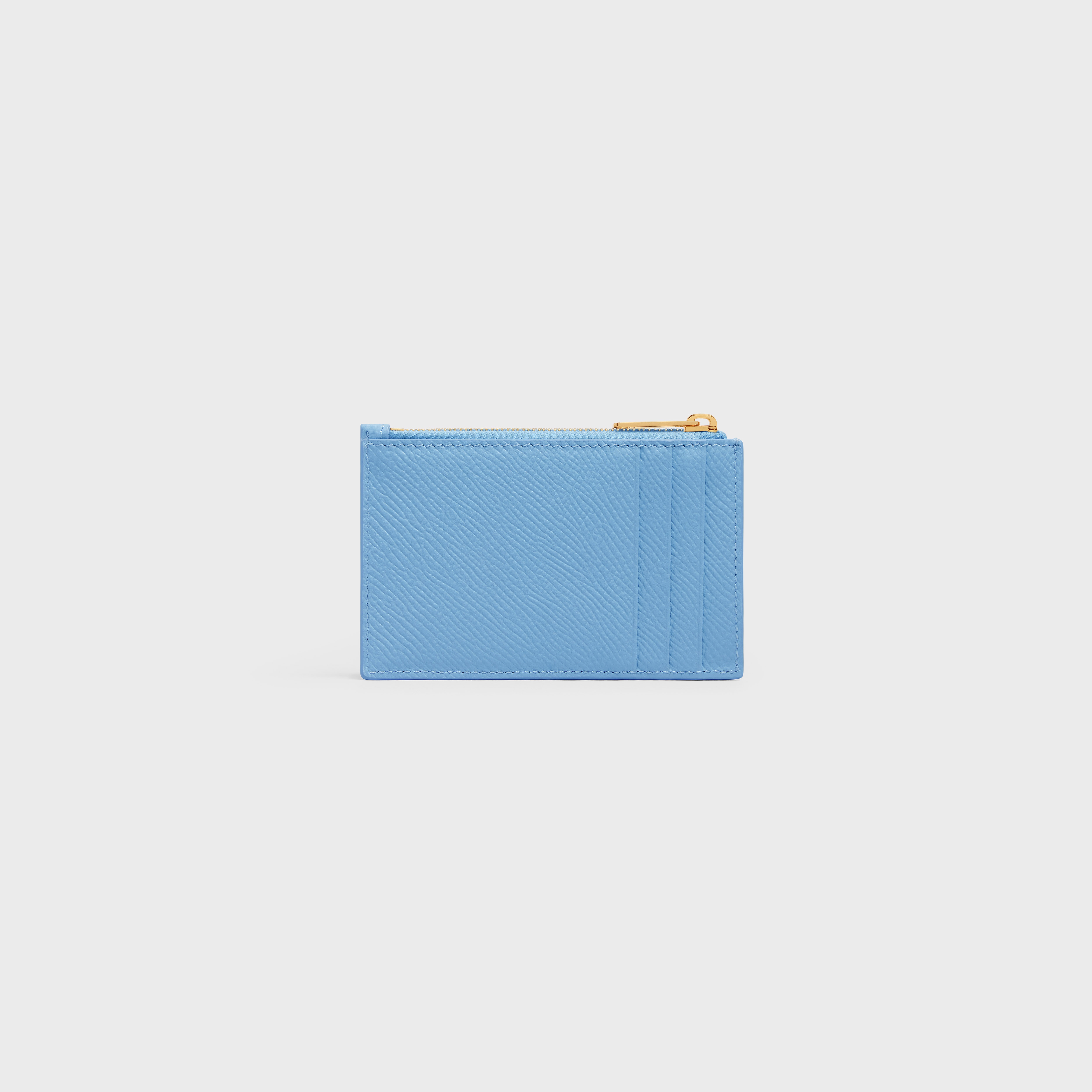 Zipped Card Holder in Grained Calfskin - 3