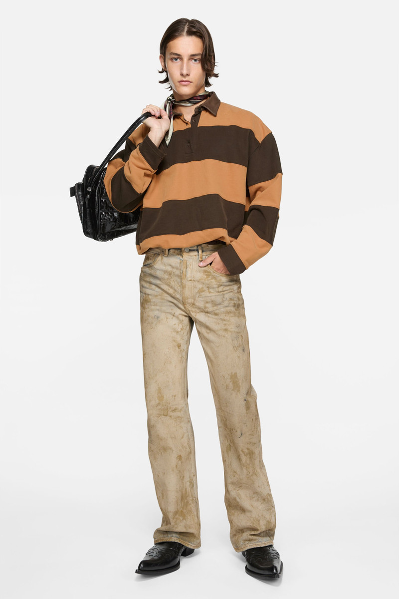 Acne Studios Striped polo sweater - Dark brown/cognac brown outlook