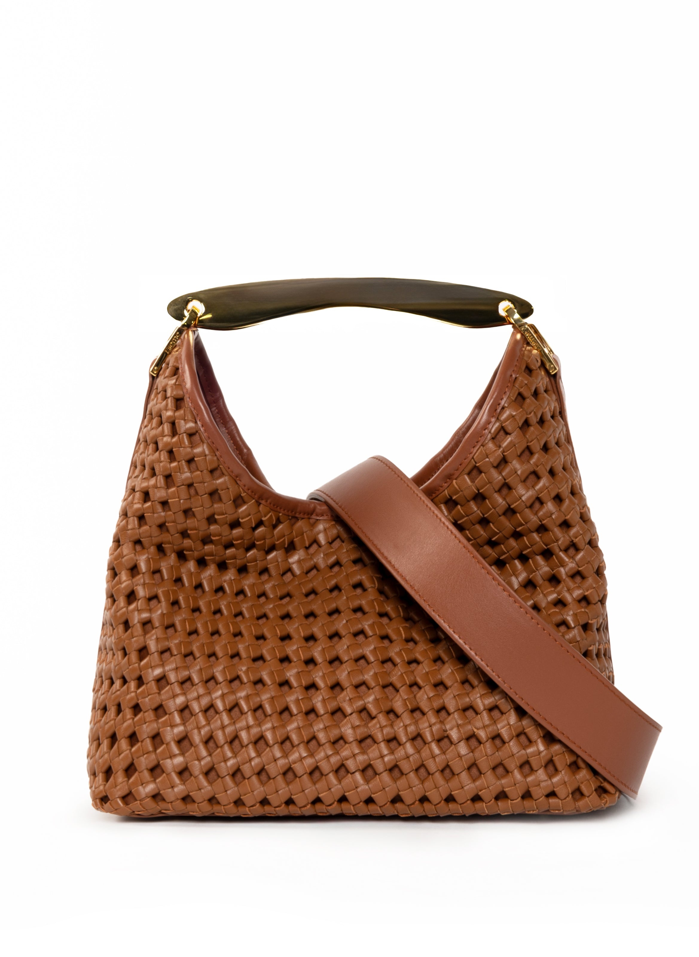 Boomerang Woven Leather Cognac - 4