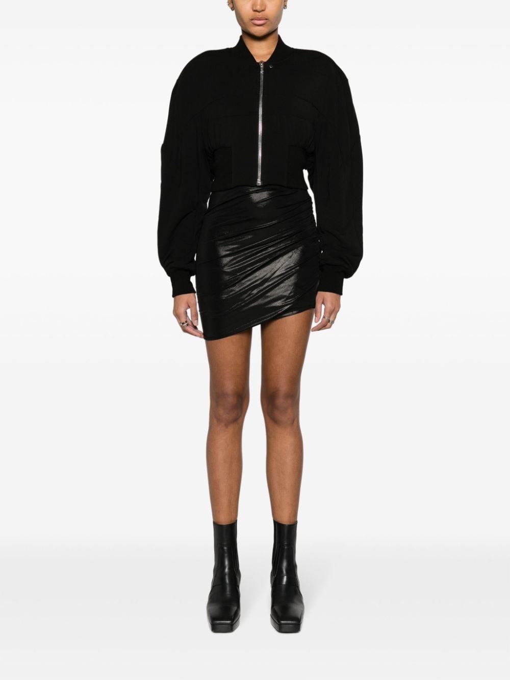 Jade high-shine draped miniskirt - 2