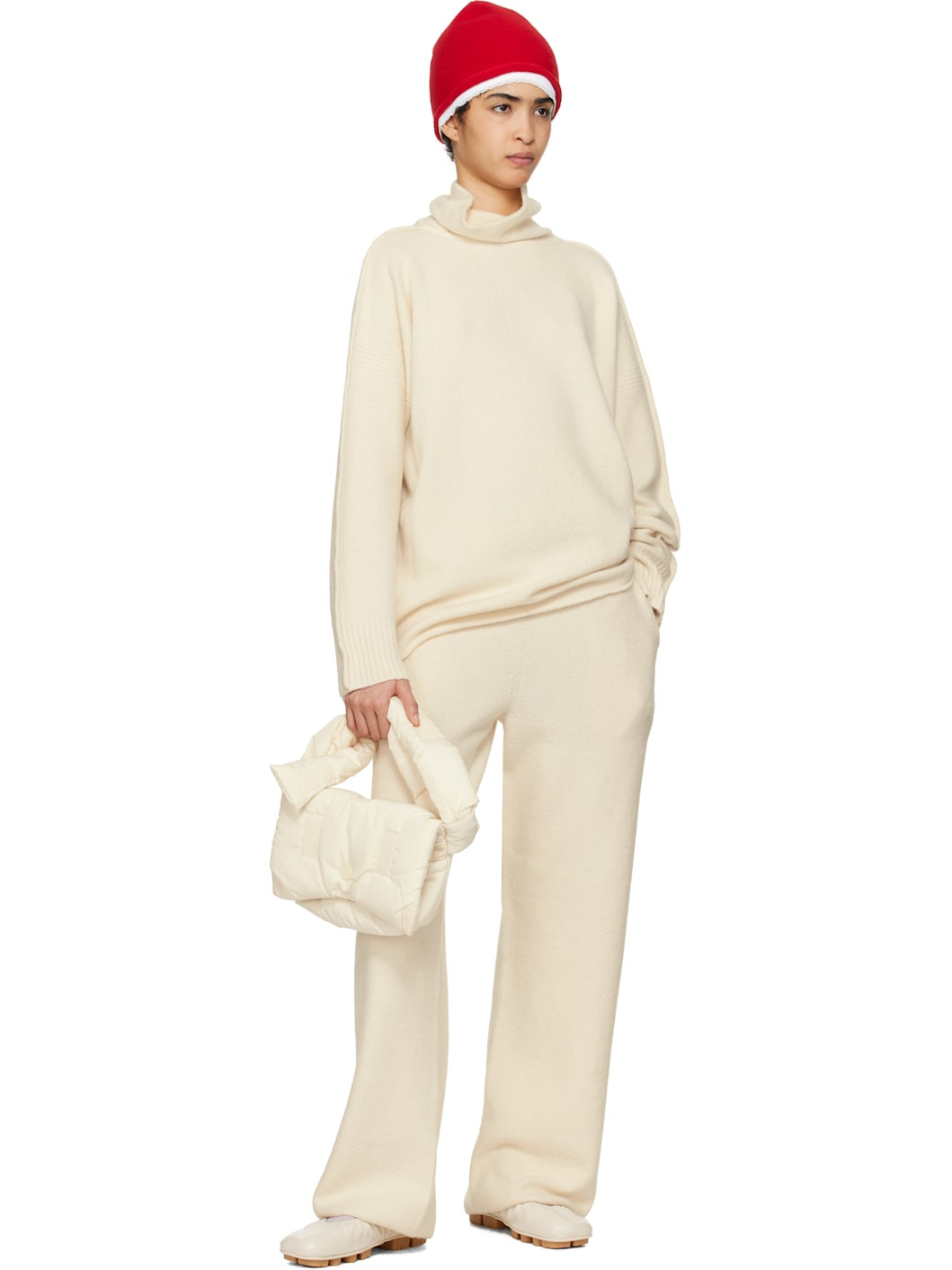 Off-White Cotton & Alpaca Knit Turtleneck - 4