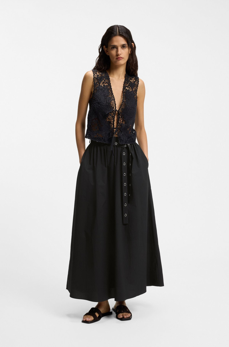 BOSS EYELET-BELT SKIRT IN COTTON POPLIN outlook