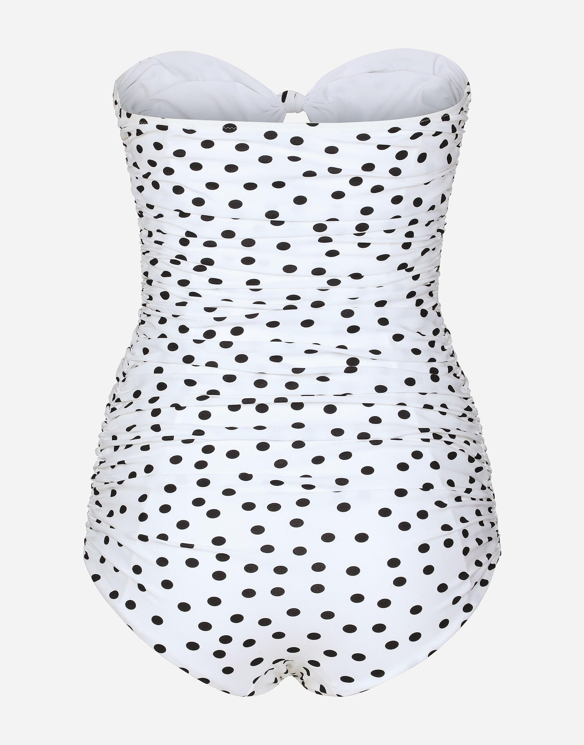 Polka-dot strapless one-piece swimsuit - 3