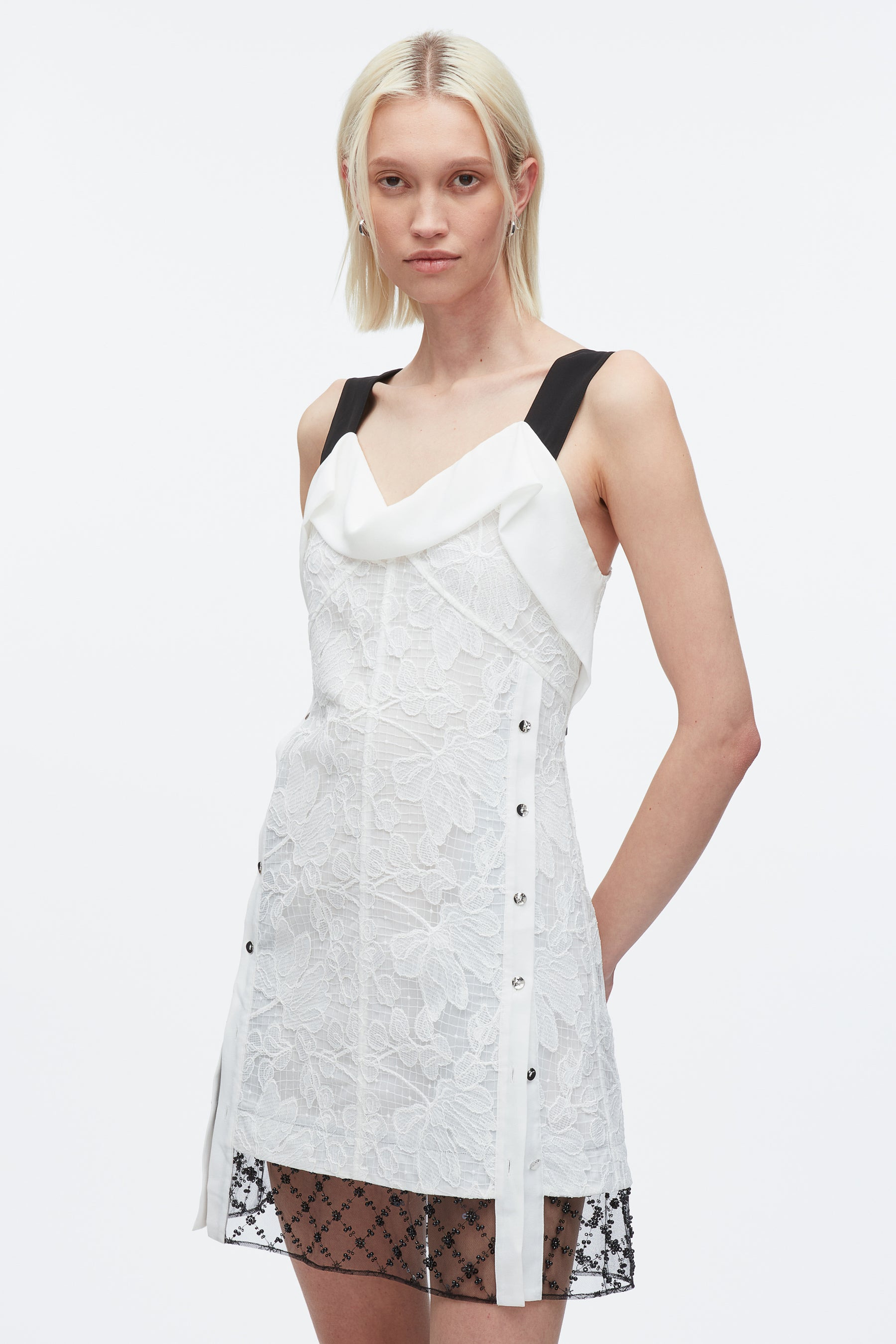 Corded Lace Mini Dress - 3