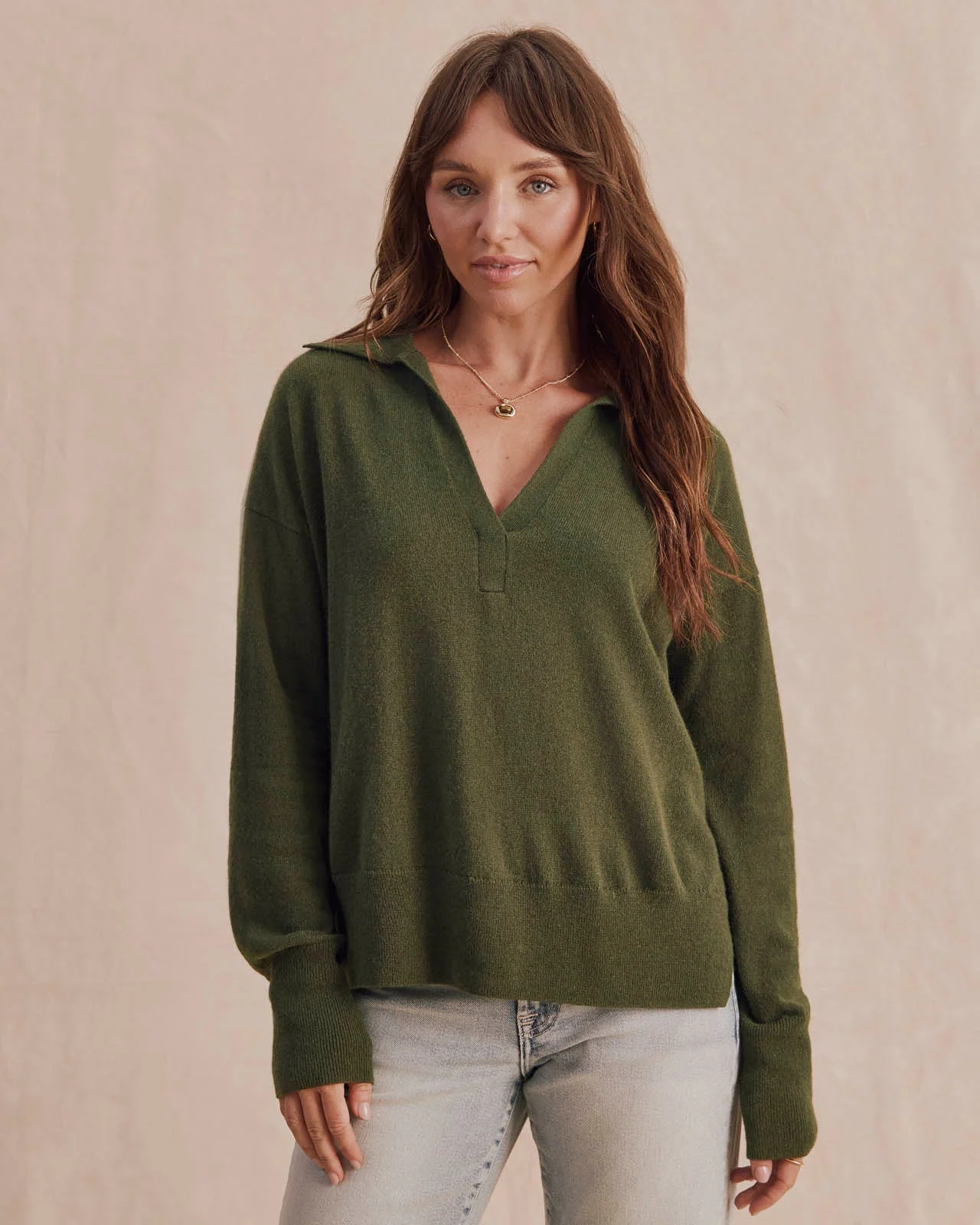 Tori Cashmere Polo Sweater - 1