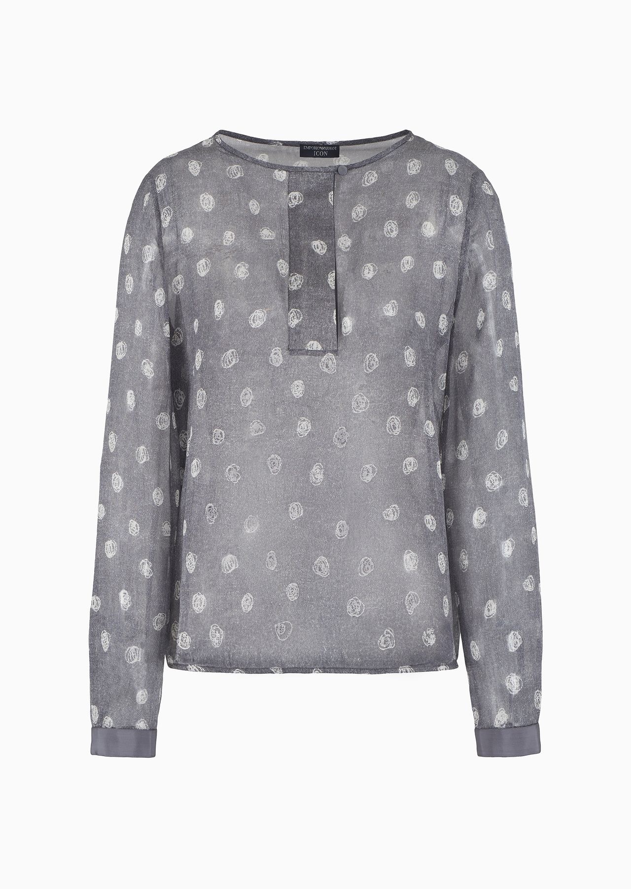 Icon blouse in silk chiffon with an all-over abstract polka-dot print - 1