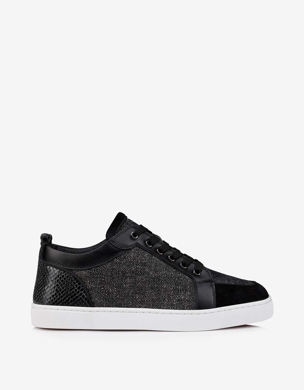 Christian Louboutin Rantulow Black Linen Trainers - 2