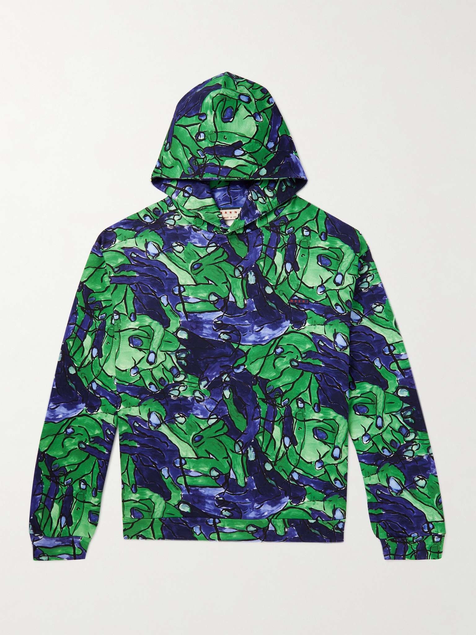 【MARNI】 Printed cotton jersey hoodie Marni Printed Cotton-Jersey Hoodie | mrporter | REVERSIBLE