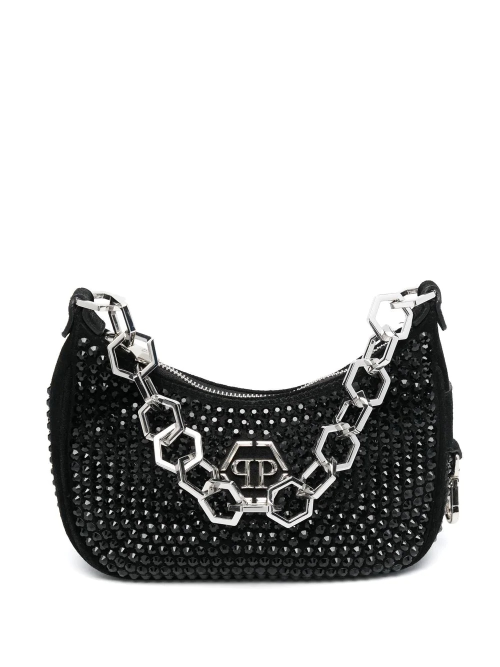 rhinestone-studded shoulder bag - 1