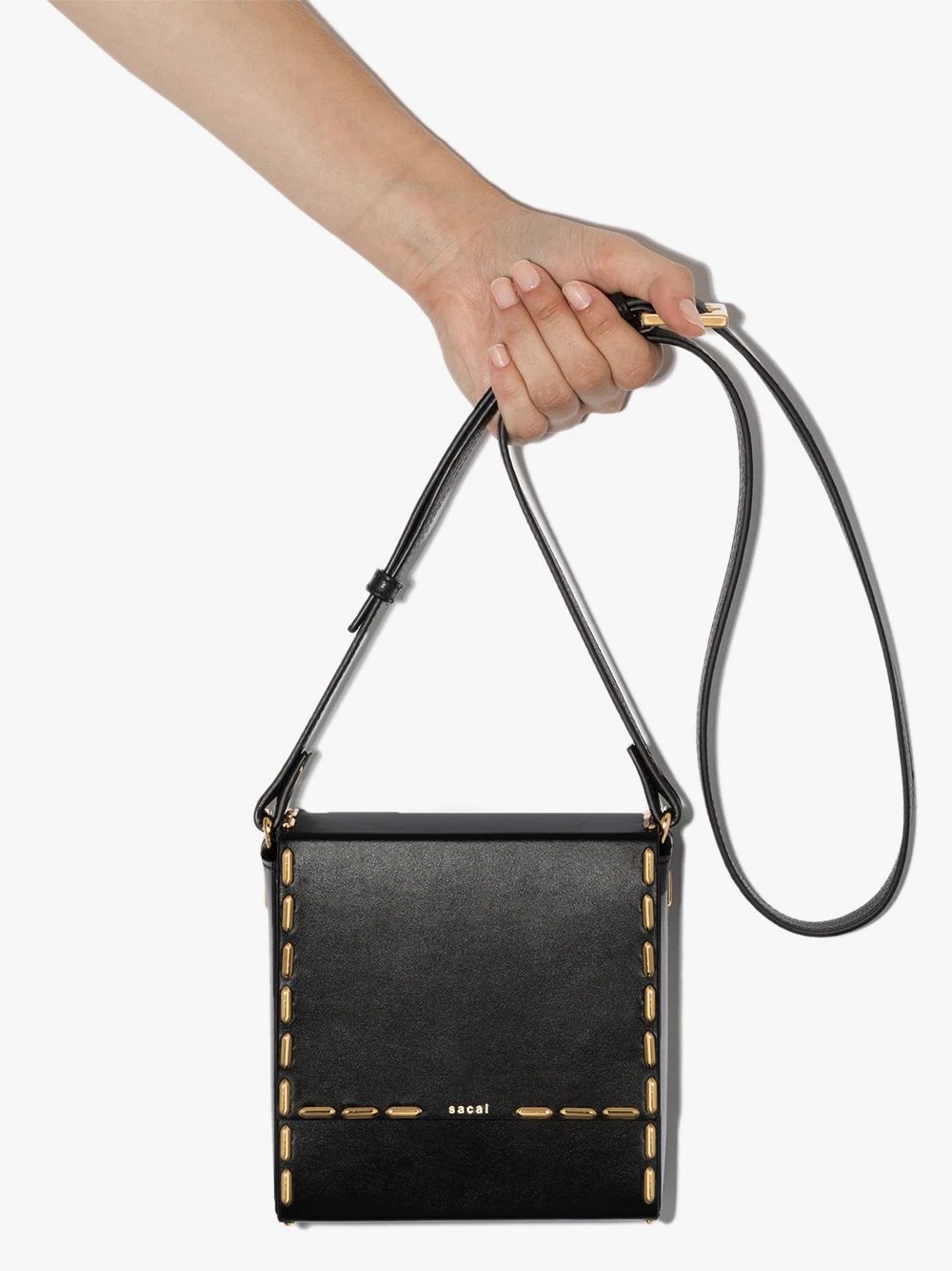 studded leather shoulder bag - 4