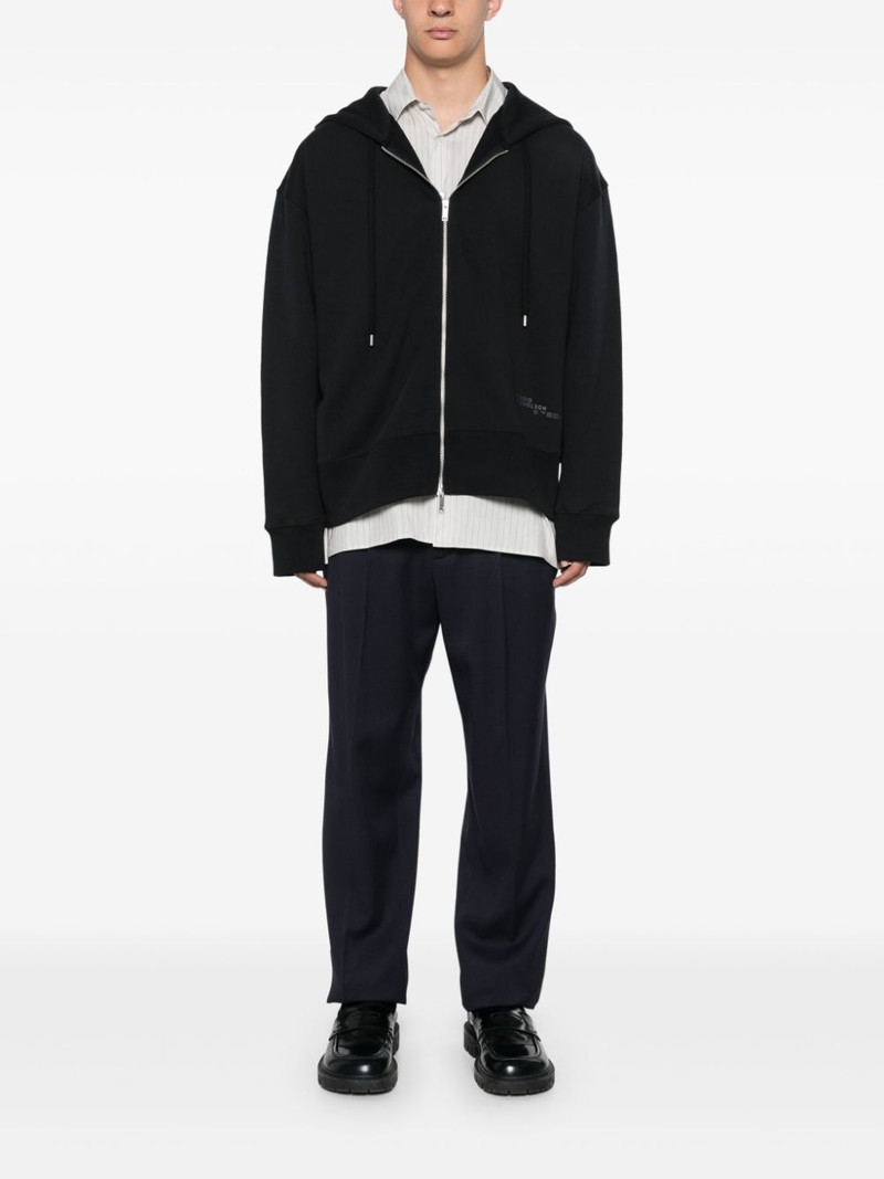 Studio Nicholson logo-print zip-up hoodie outlook