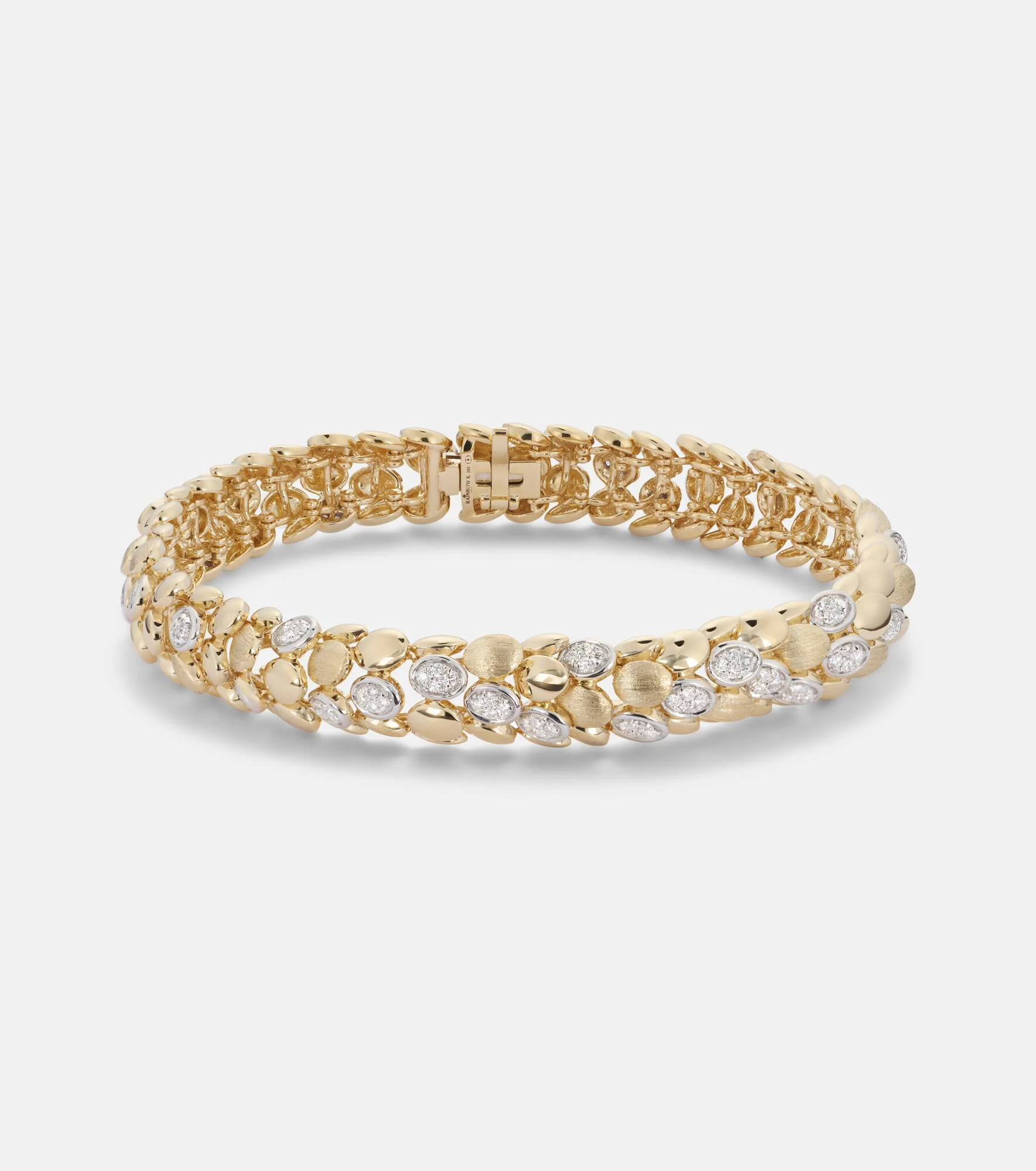 Blossom Small 14kt gold bangle with diamonds - 1