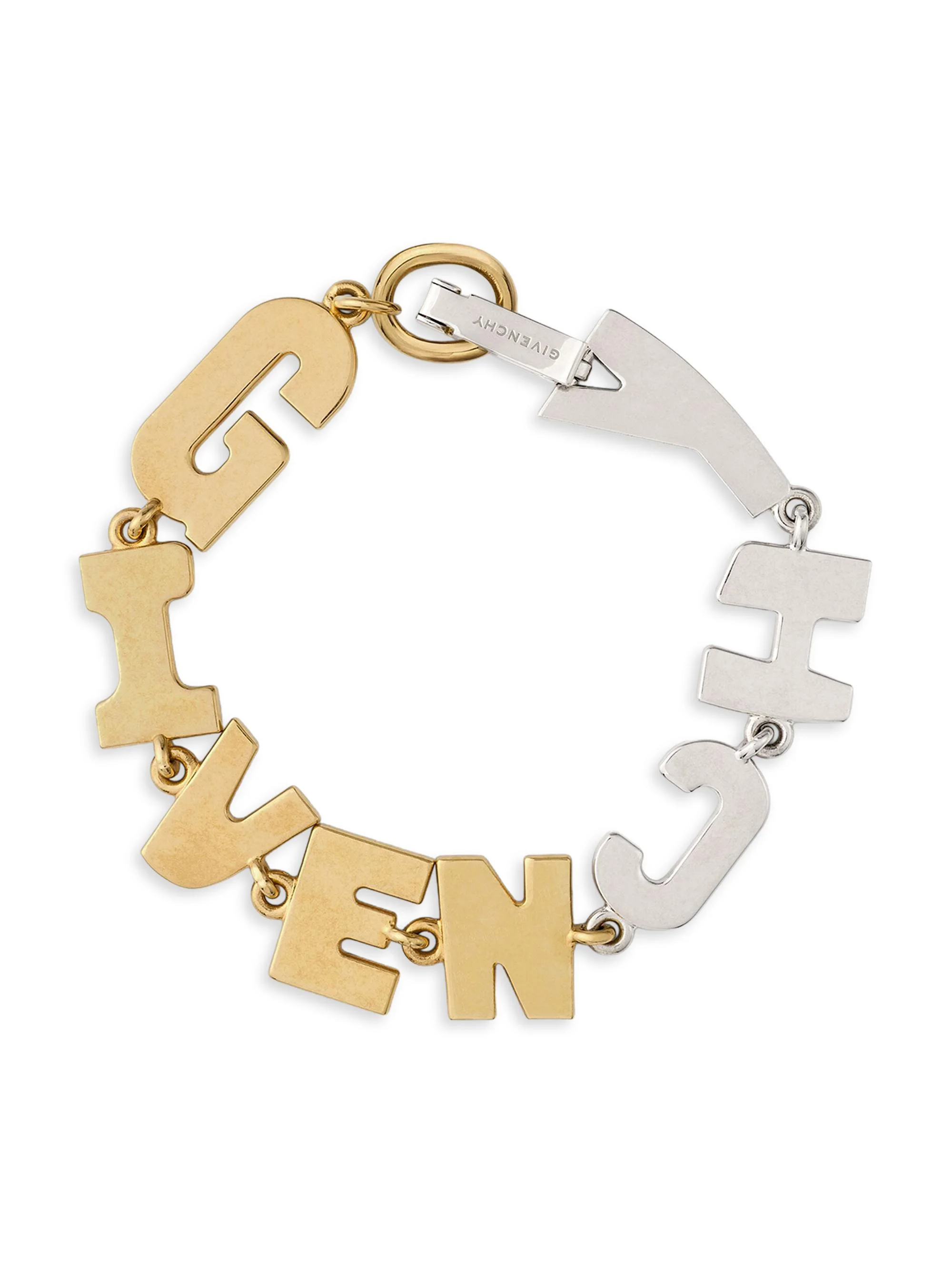 Women's Letters Bracelet in Metal - Golden Silvery - 1