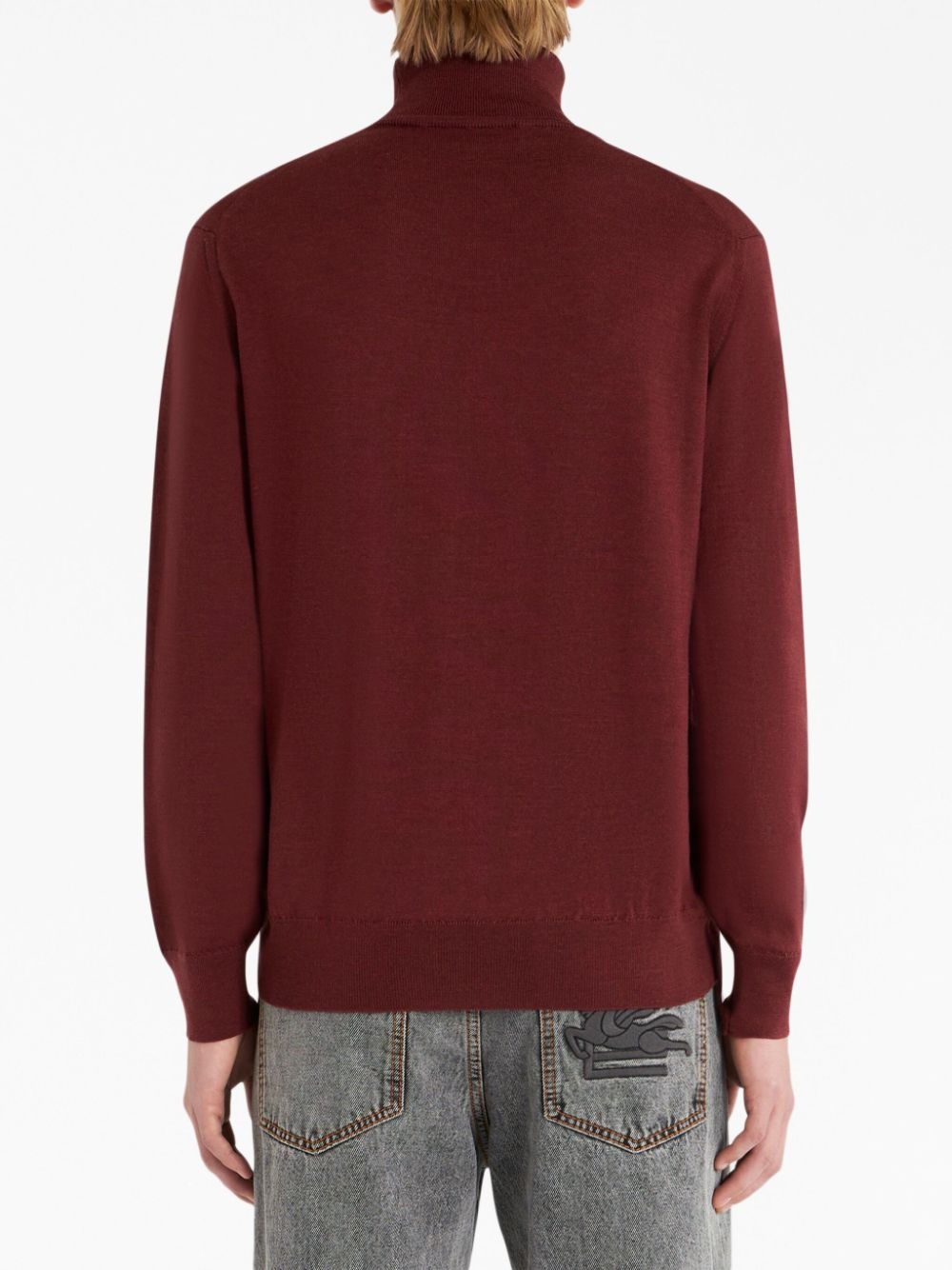 Pegaso-embroidered high-neck jumper - 3