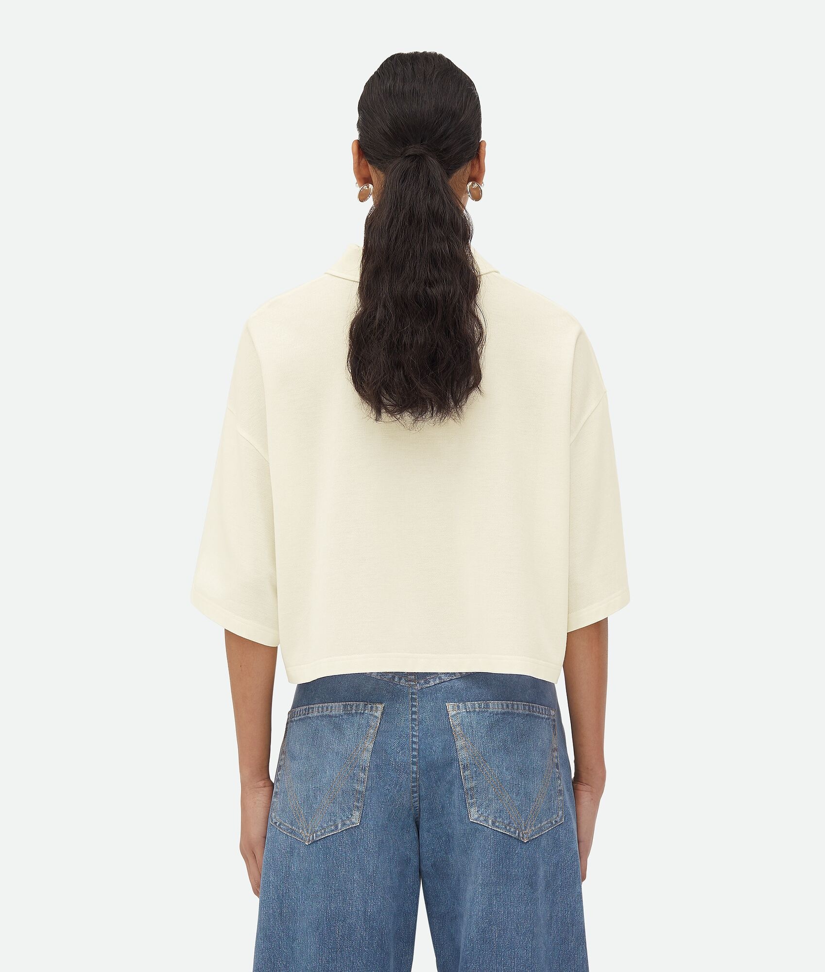 Light Cotton Piquet Cropped Polo - 3