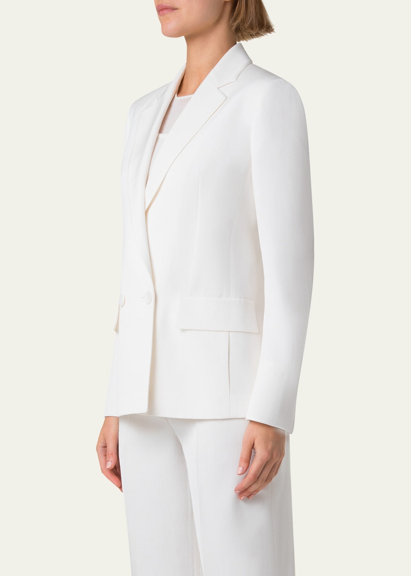 William Double-Breasted Boyfriend Shantung Silk-Blend Jacket - 4
