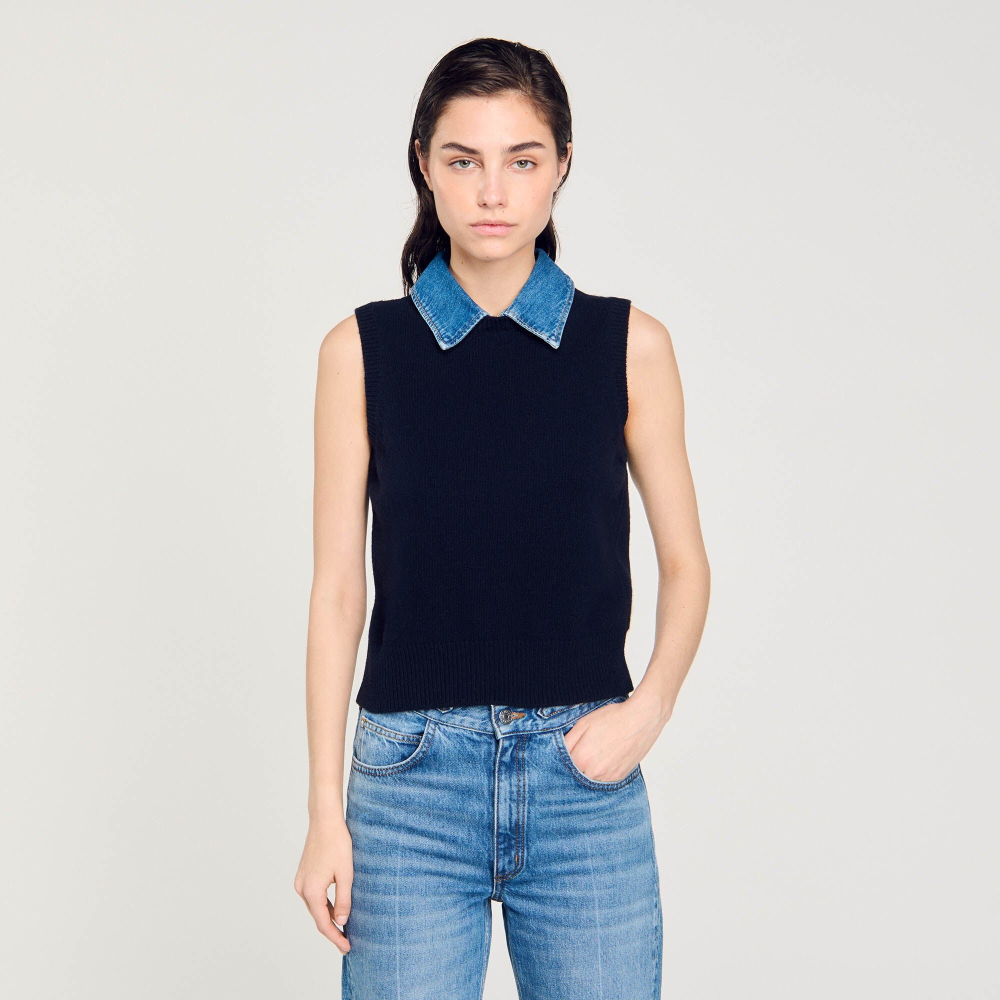 SWEATER WITH REMOVABLE COLLAR - 5