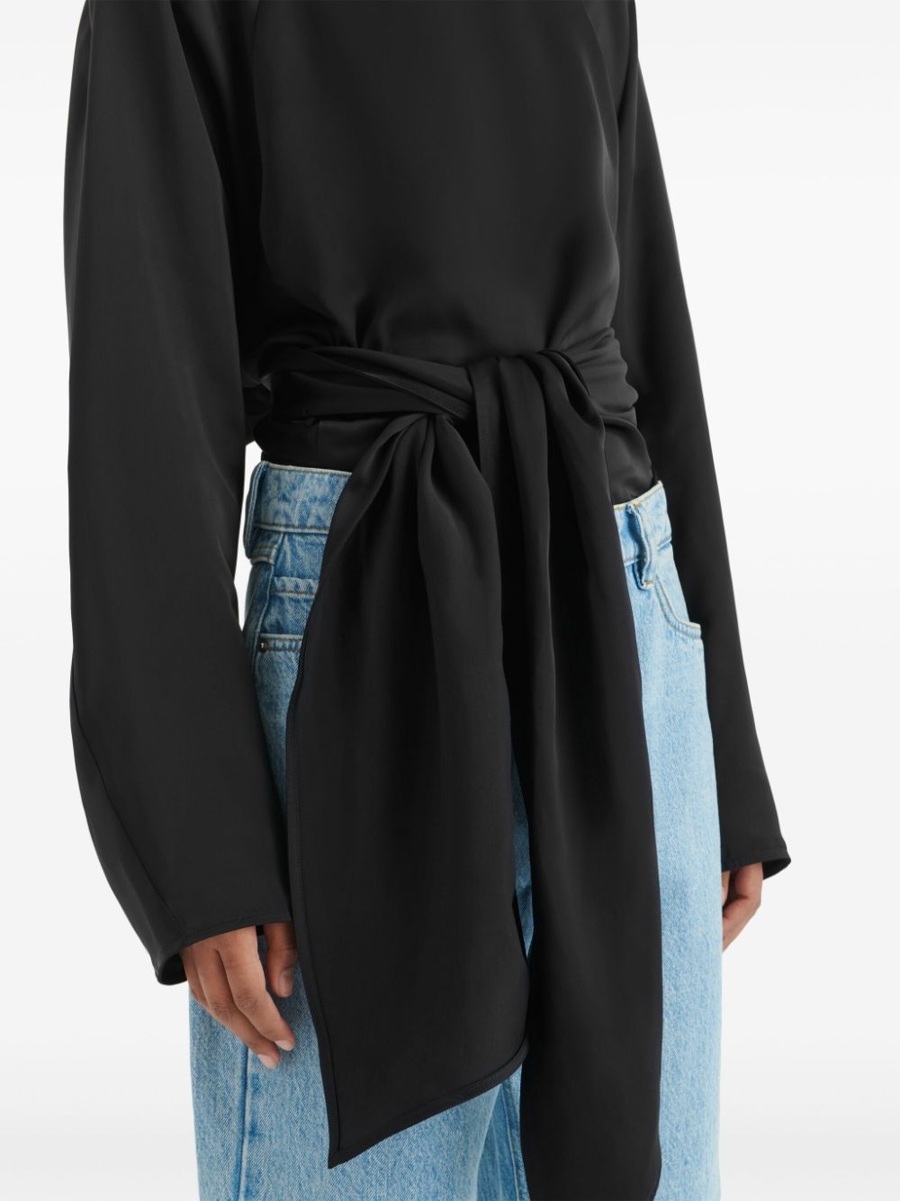 Diana tie-front satin top - 5