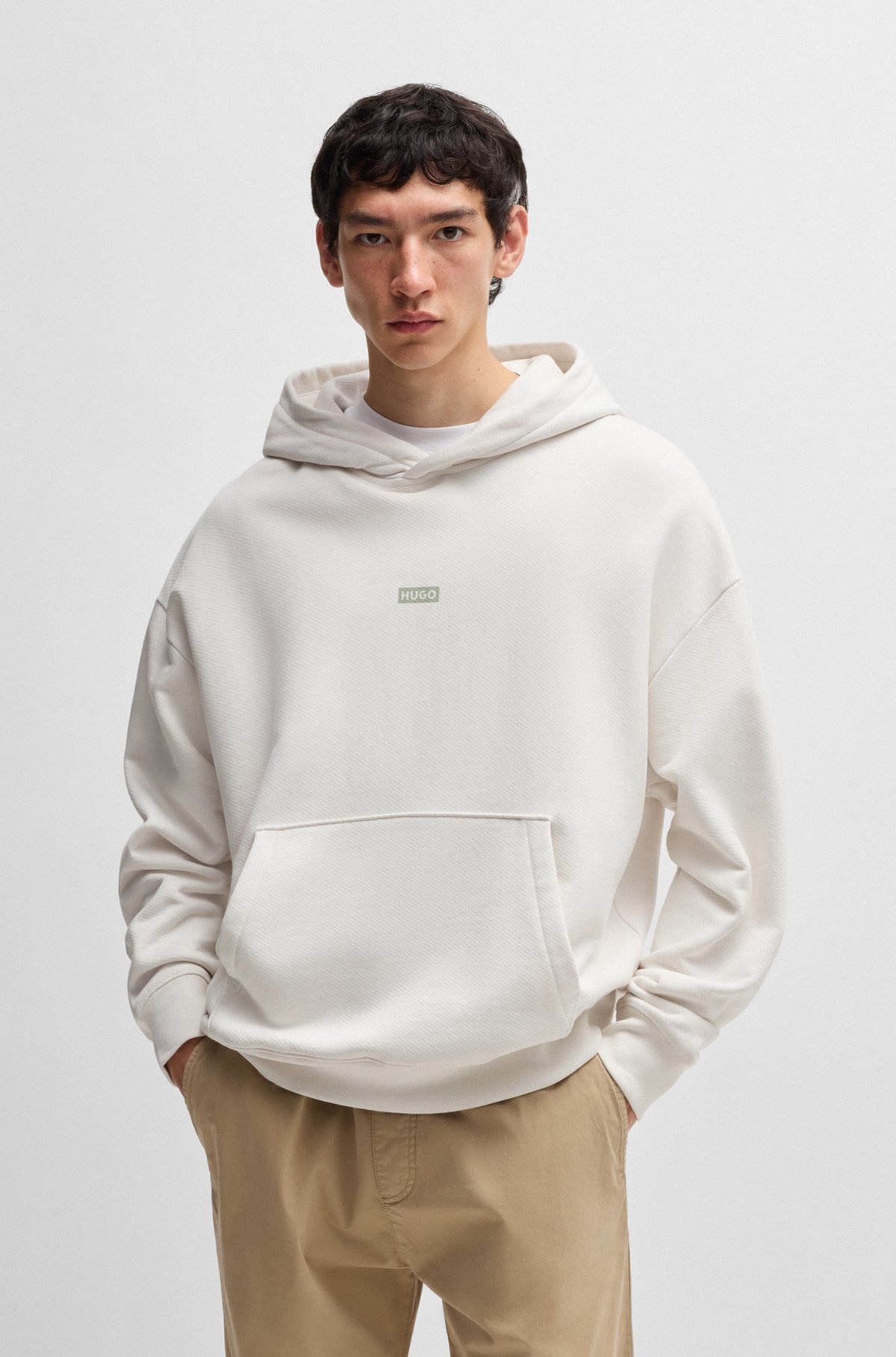 COTTON-TERRY LOOSE-FIT HOODIE WITH LOGO DETAILS - 2