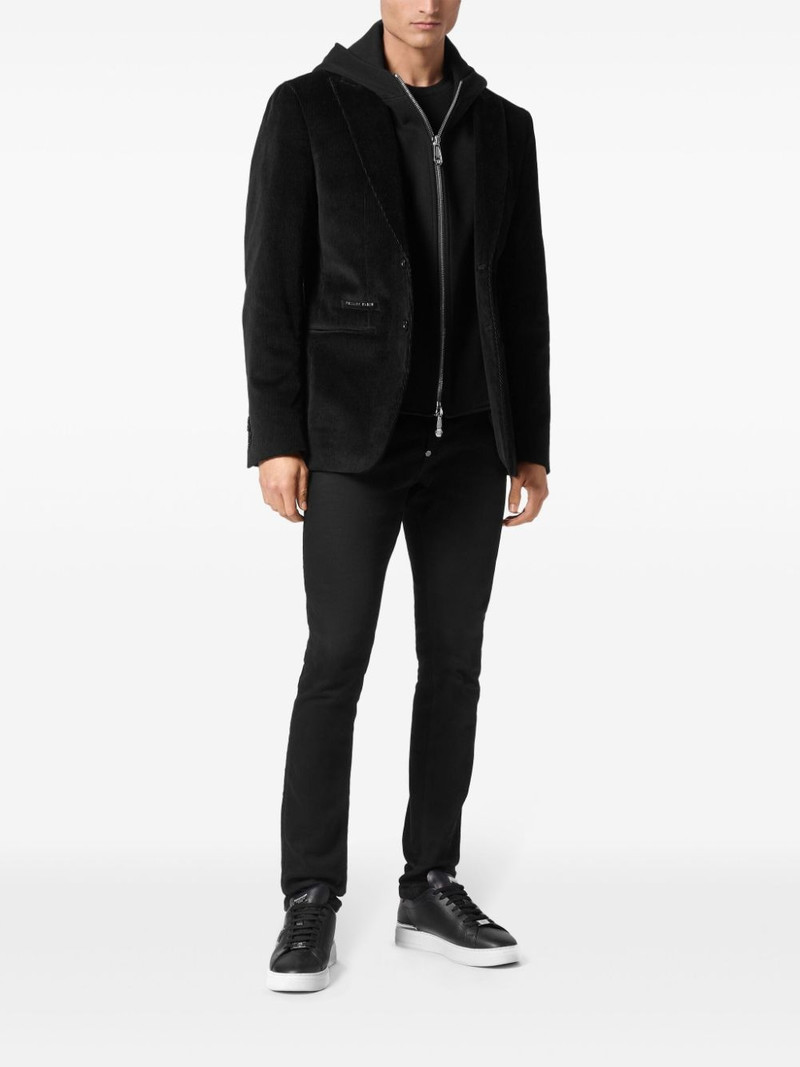 PHILIPP PLEIN hooded velvet blazer outlook