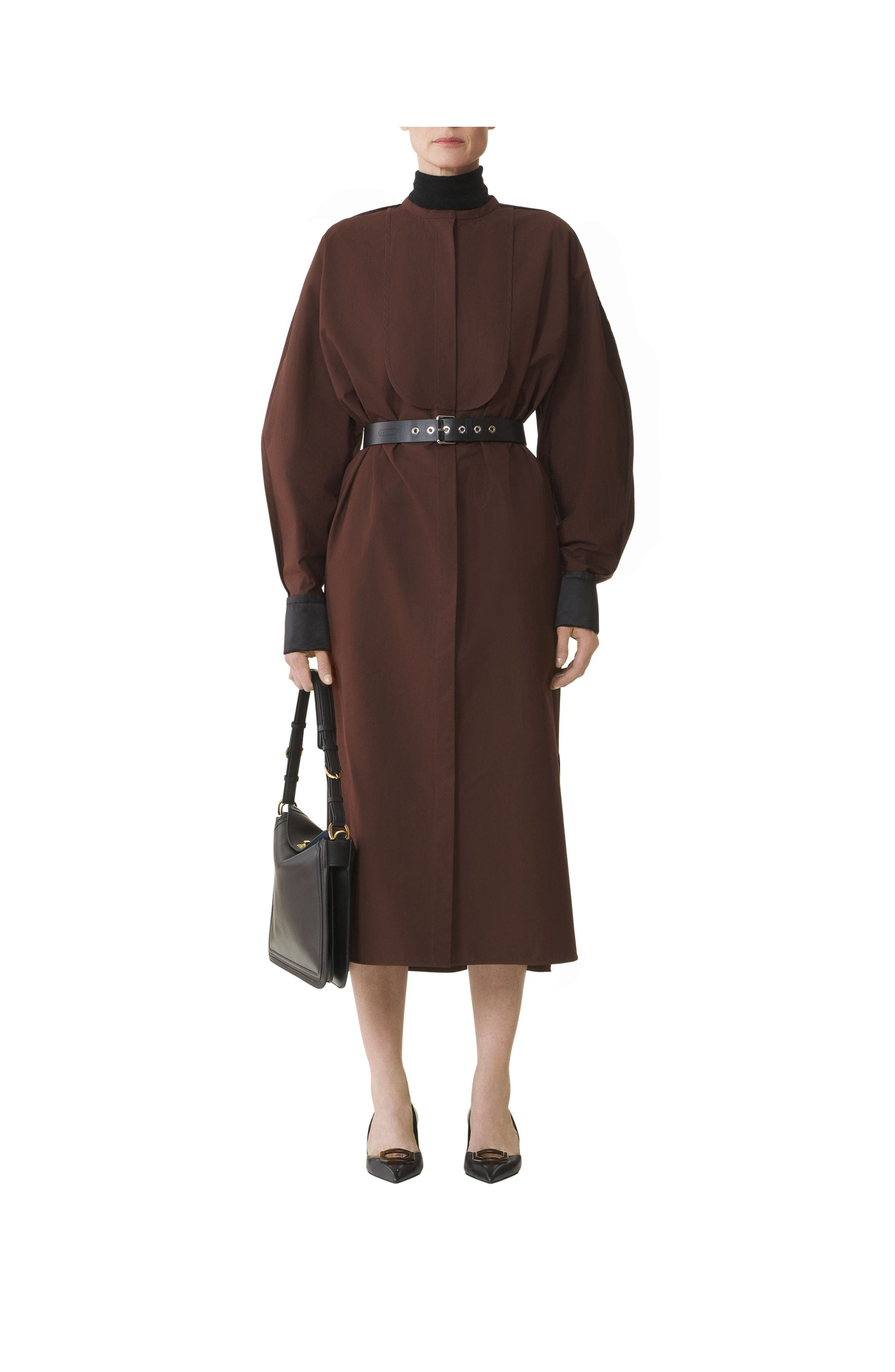 Lanvin Shirt Dress In Cotton Popelin in Mocca at Nordstrom - 2